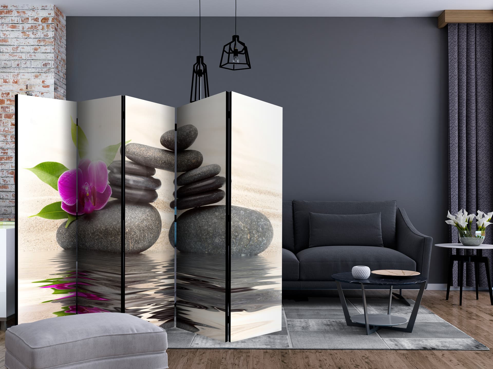

Parawan 5-częściowy - Odpoczywająca orchidea II [Room Dividers] (rozmiar 225x172)