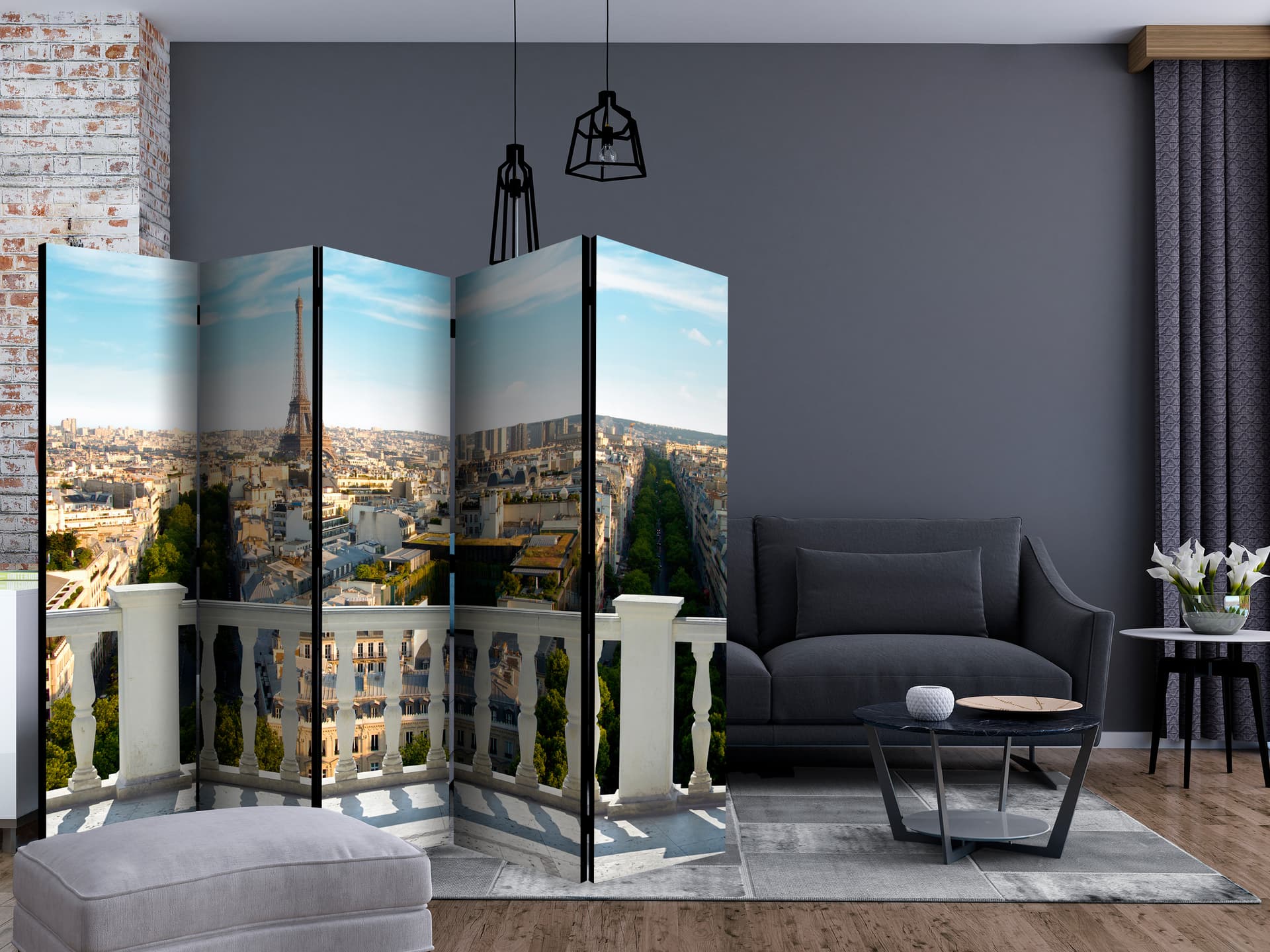 

Parawan 5-częściowy - Paryż w południe II [Room Dividers] (rozmiar 225x172)