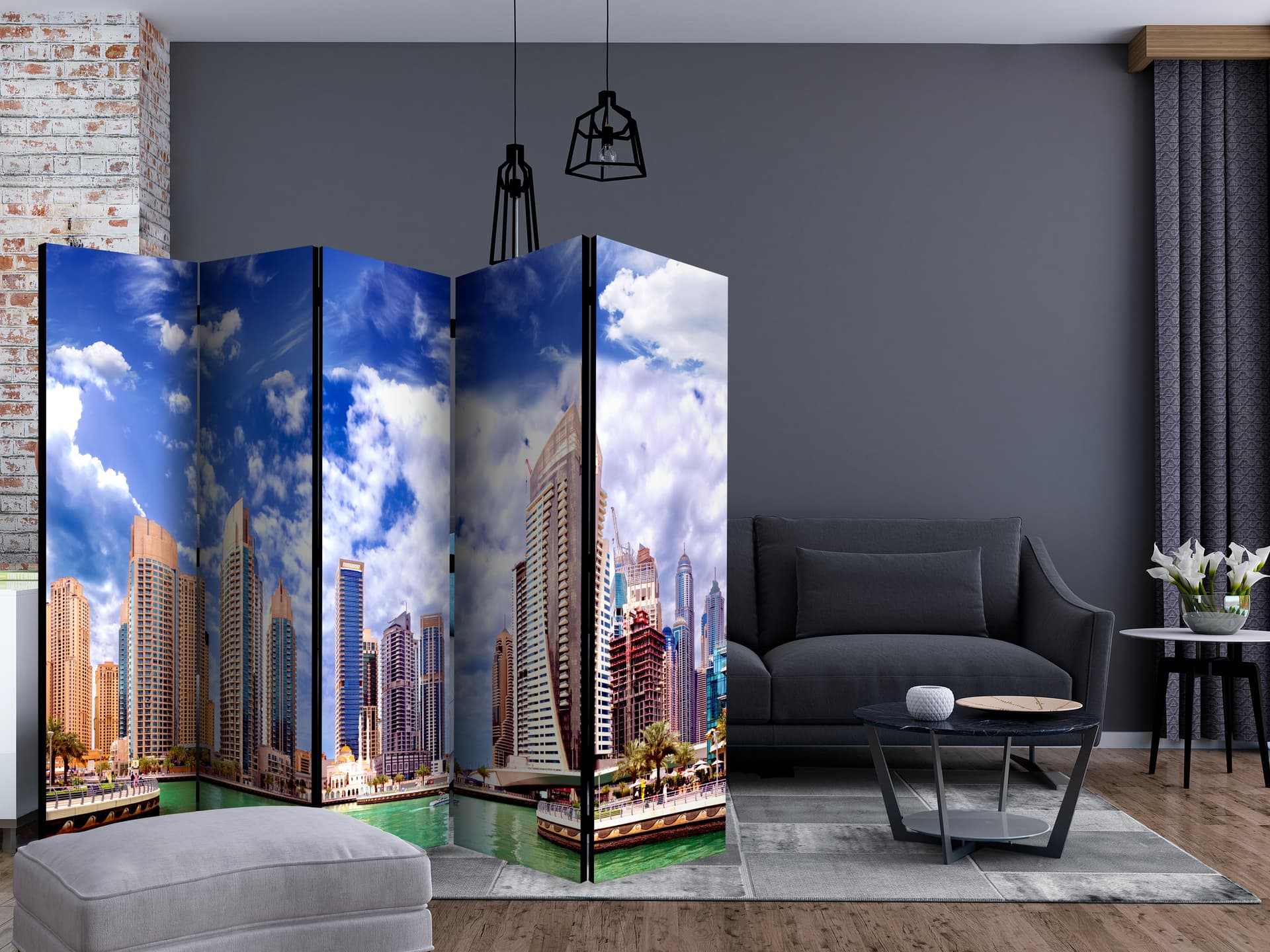 

Parawan 5-częściowy - Cumulusy nad Dubajem II [Room Dividers] (rozmiar 225x172)