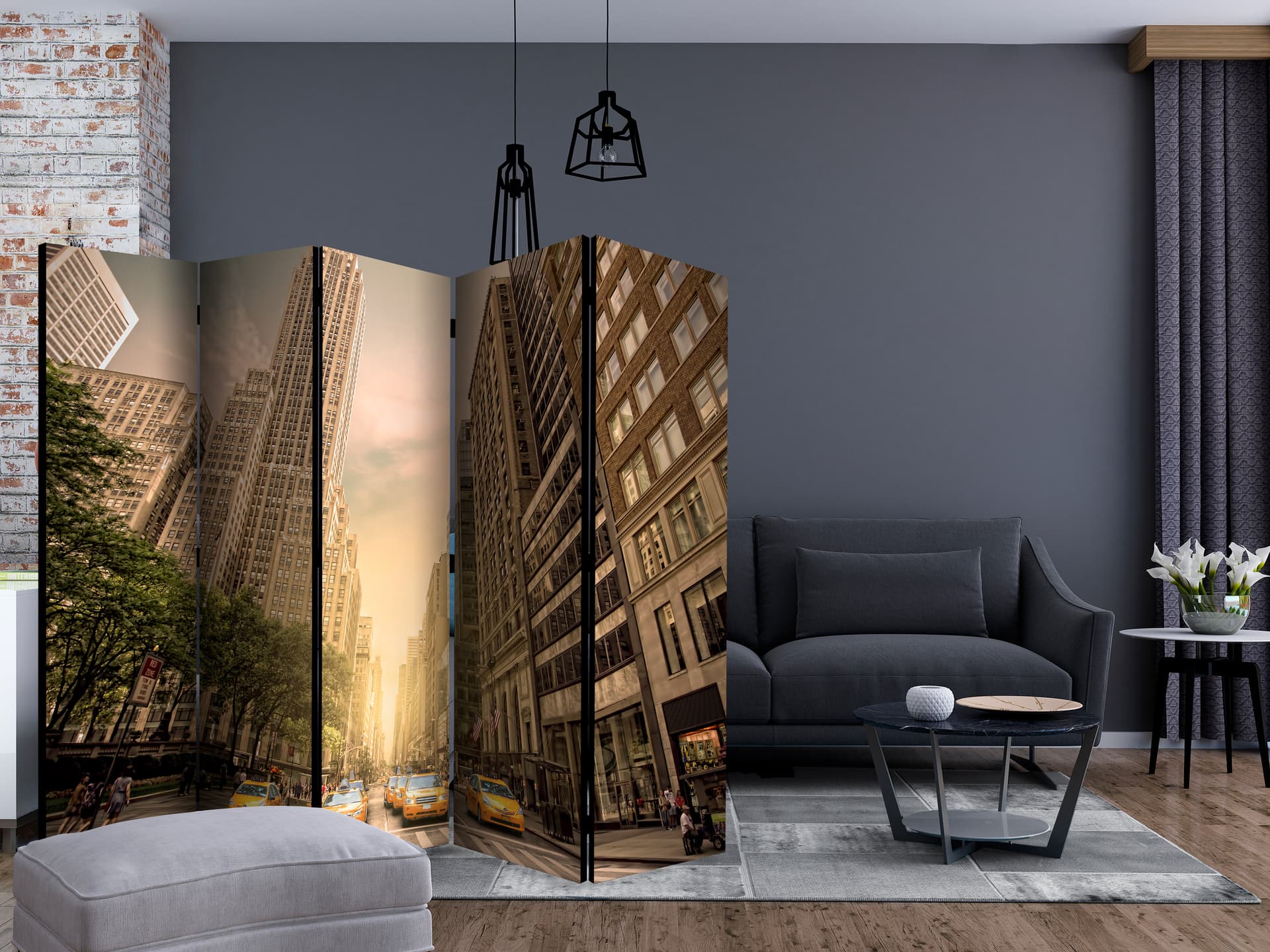 

Parawan 5-częściowy - W cieniu wieżowców II [Room Dividers] (rozmiar 225x172)