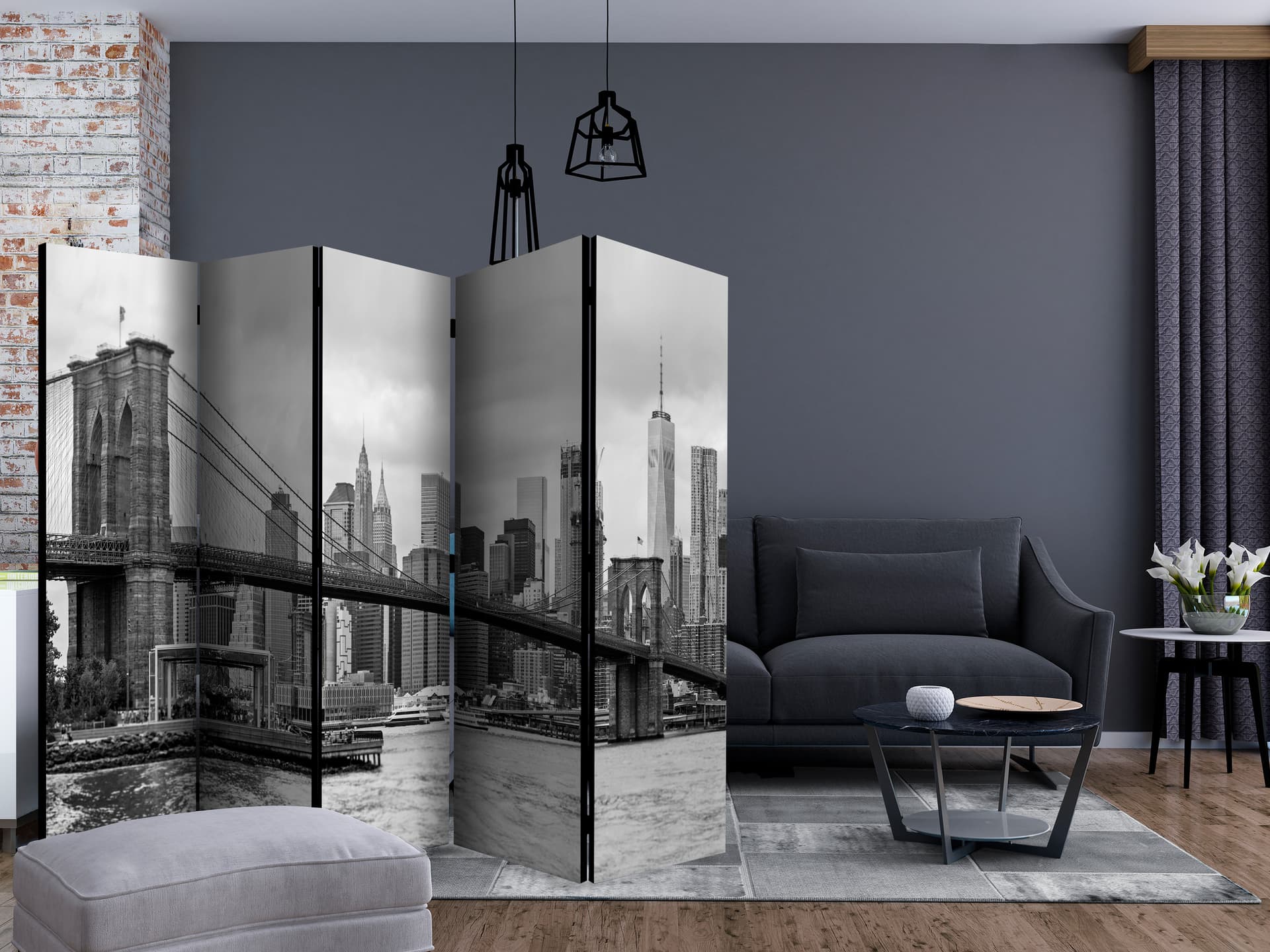 

Parawan 5-częściowy - Droga na Manhattan (czarno-biały) II [Room Dividers] (rozmiar 225x172)