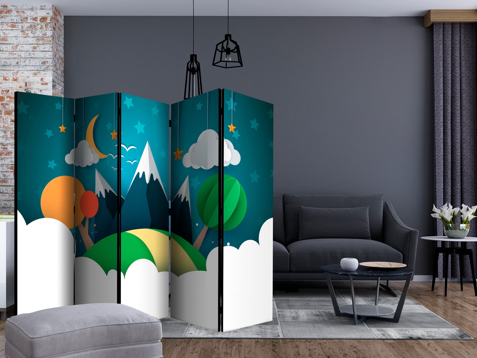 

Parawan 5-częściowy - Mały podróżnik II [Room Dividers] (rozmiar 225x172)