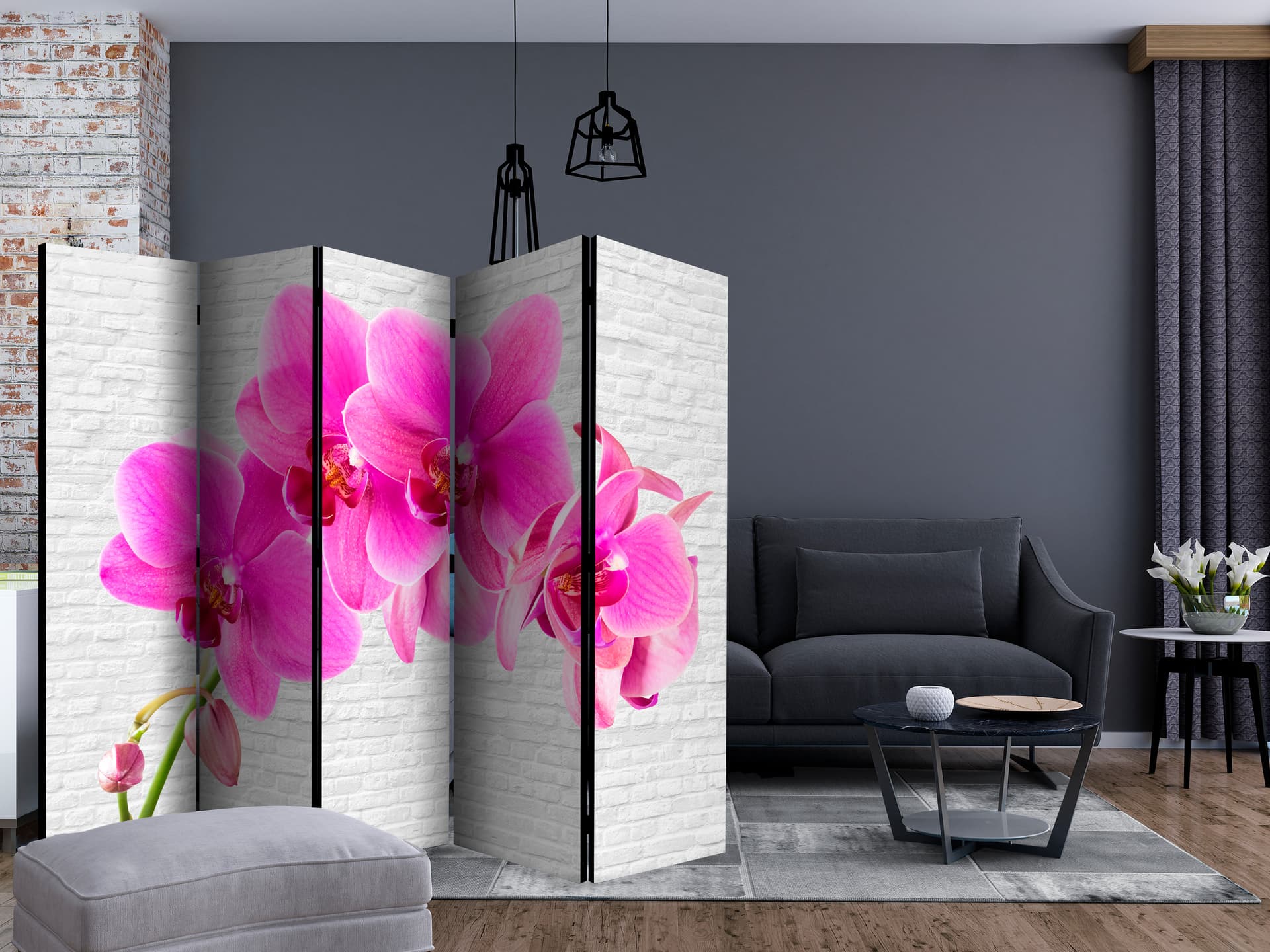 

Parawan 5-częściowy - Różowe pobudzenie II [Room Dividers] (rozmiar 225x172)