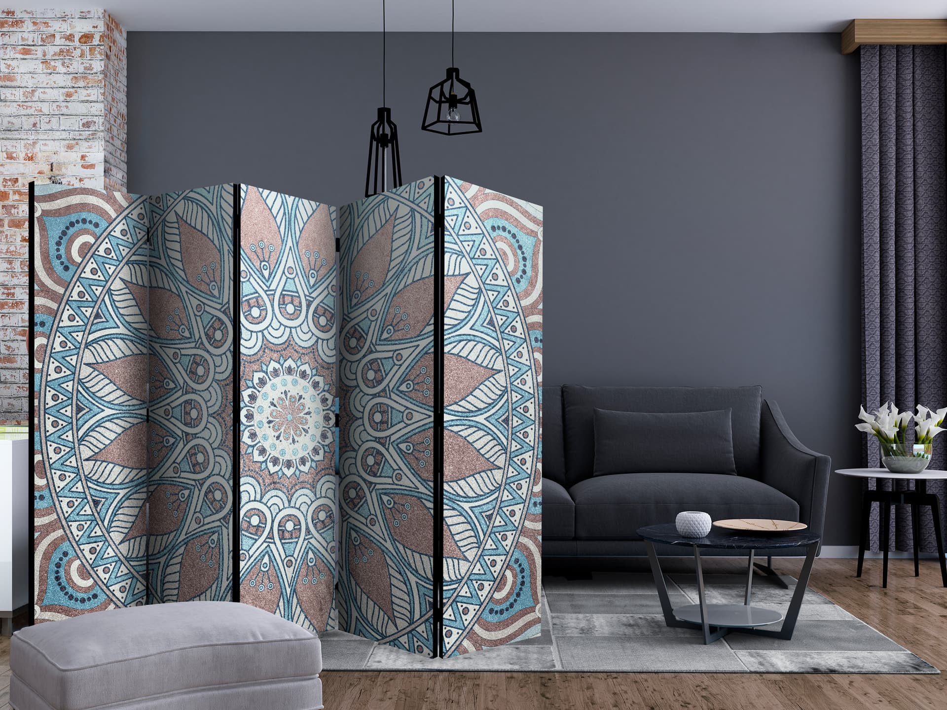 

Parawan 5-częściowy - Orientalny okrąg II [Room Dividers] (rozmiar 225x172)