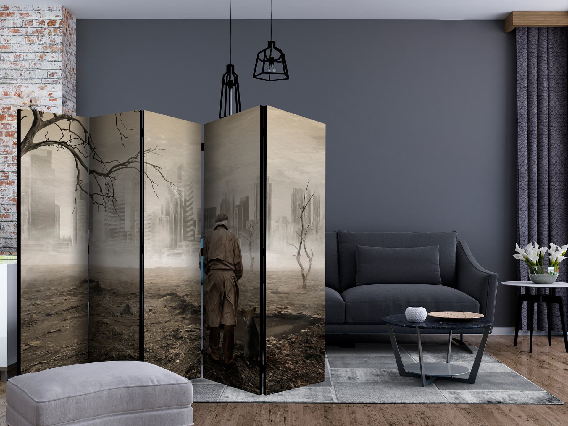 

Parawan 5-częściowy - Ghost's city II [Room Dividers] (rozmiar 225x172)