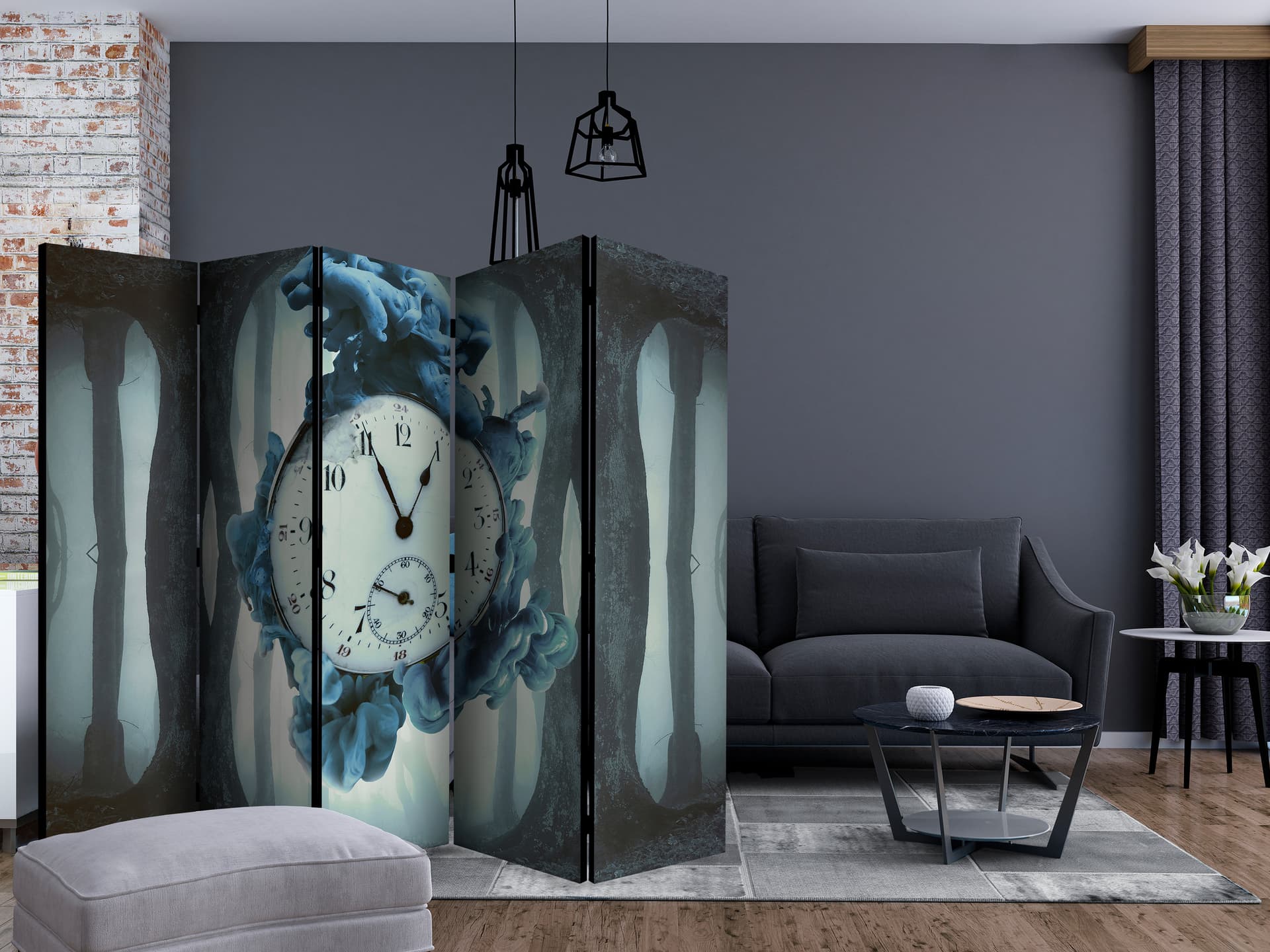 

Parawan 5-częściowy - Surrealism of time II [Room Dividers] (rozmiar 225x172)