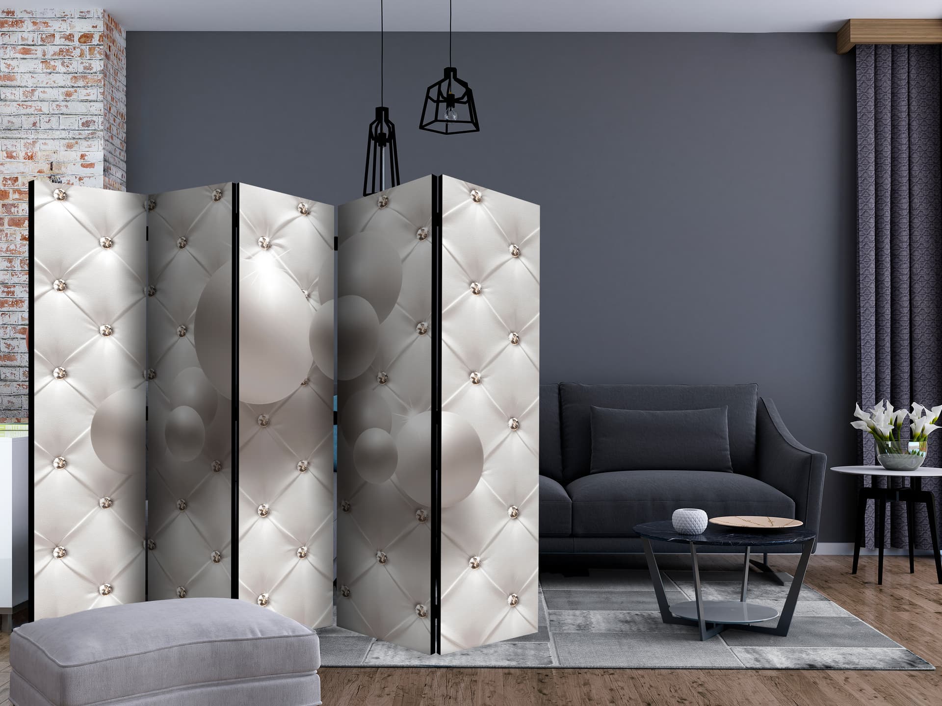 

Parawan 5-częściowy - Białe królestwo II [Room Dividers] (rozmiar 225x172)
