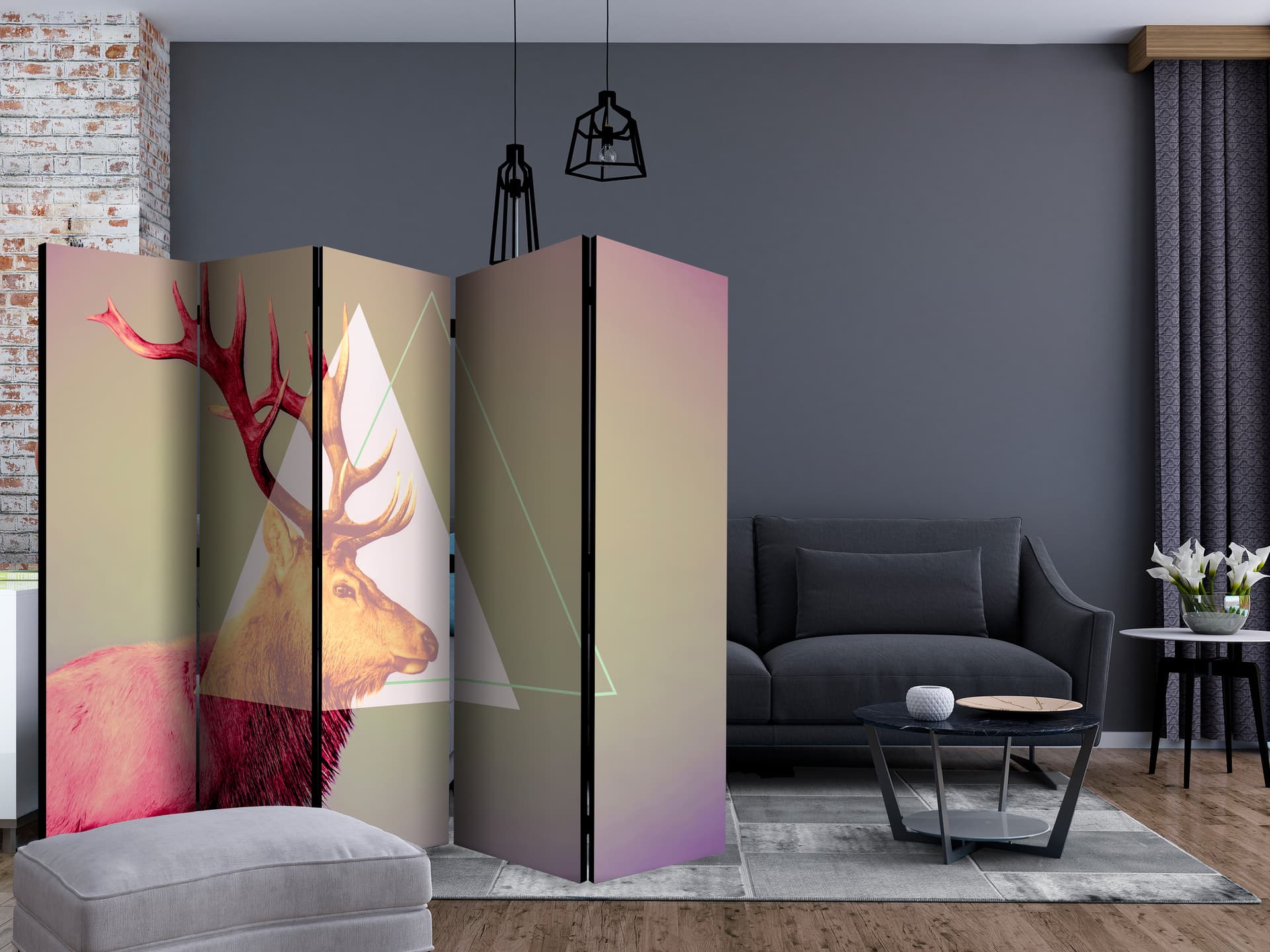 

Parawan 5-częściowy - jeleń (motyw graficzny) II [Room Dividers] (rozmiar 225x172)