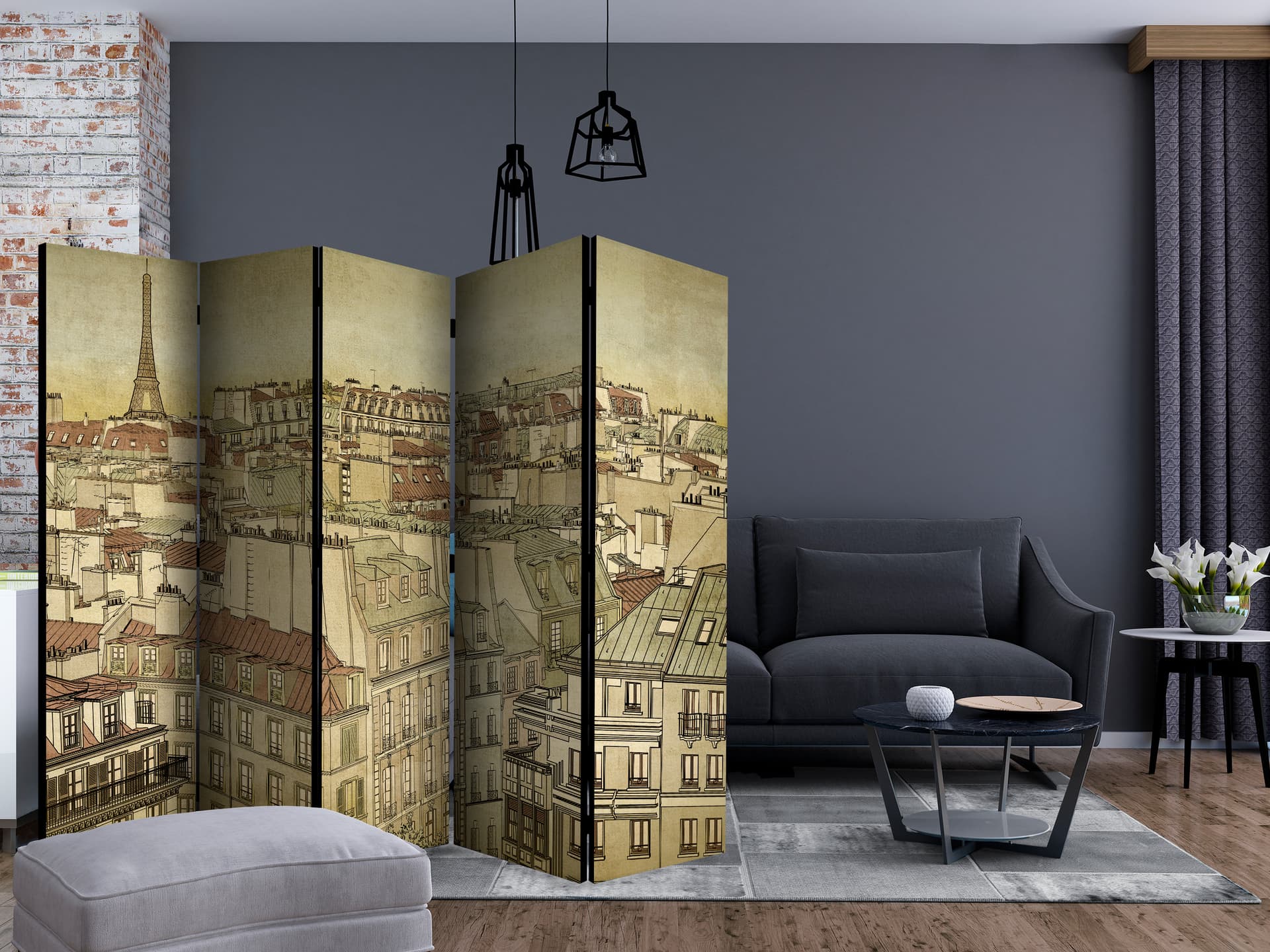 

Parawan 5-częściowy - Żegnaj Paryżu II [Room Dividers] (rozmiar 225x172)
