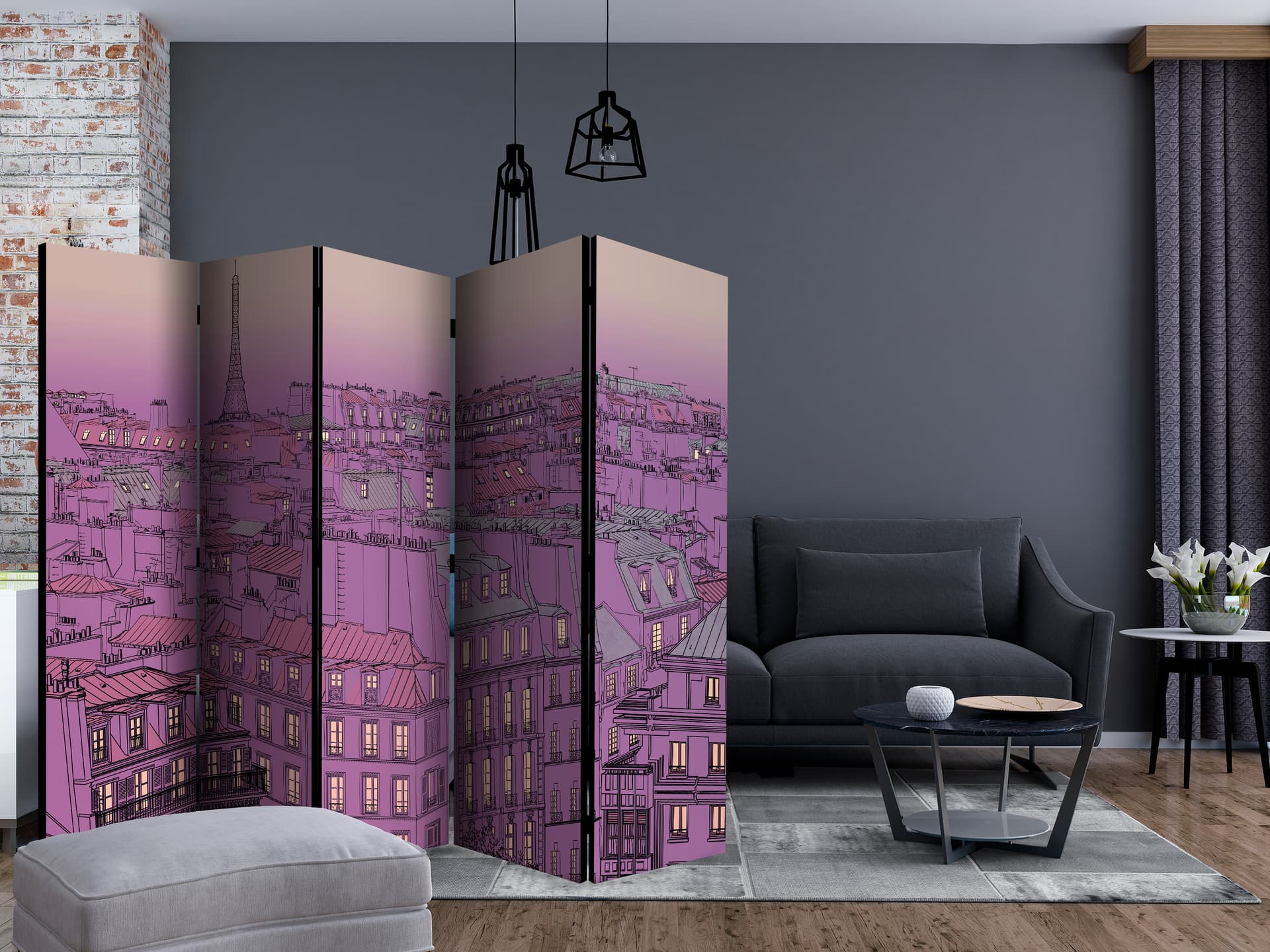 

Parawan 5-częściowy - Piątkowy wieczór w Paryżu II [Room Dividers] (rozmiar 225x172)