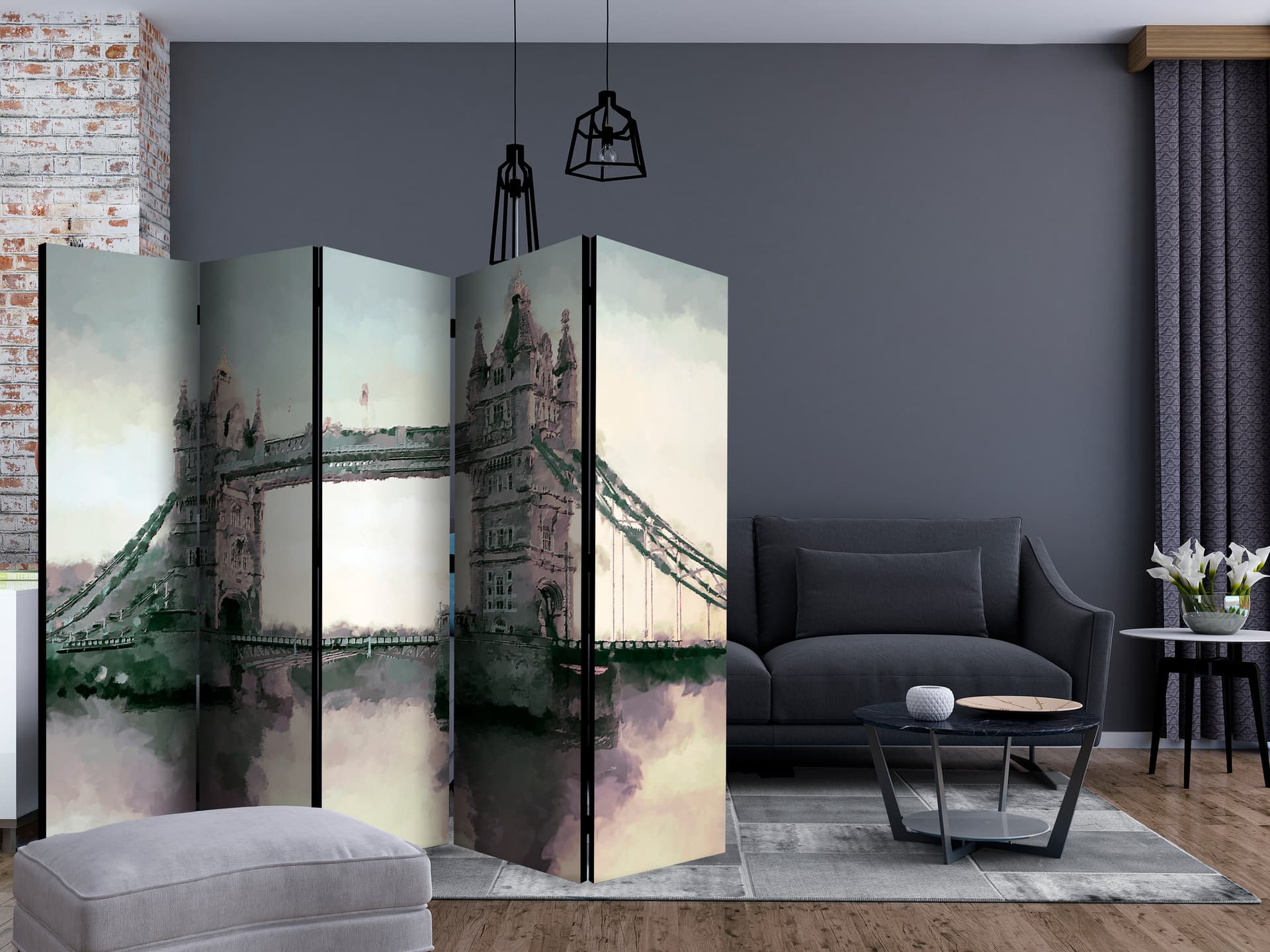 

Parawan 5-częściowy - Wiktoriański Tower Bridge II [Room Dividers] (rozmiar 225x172)