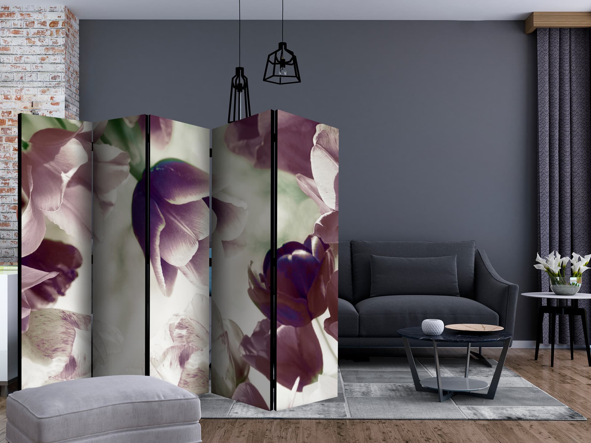 

Parawan 5-częściowy - Heavenly tulips II [Room Dividers] (rozmiar 225x172)