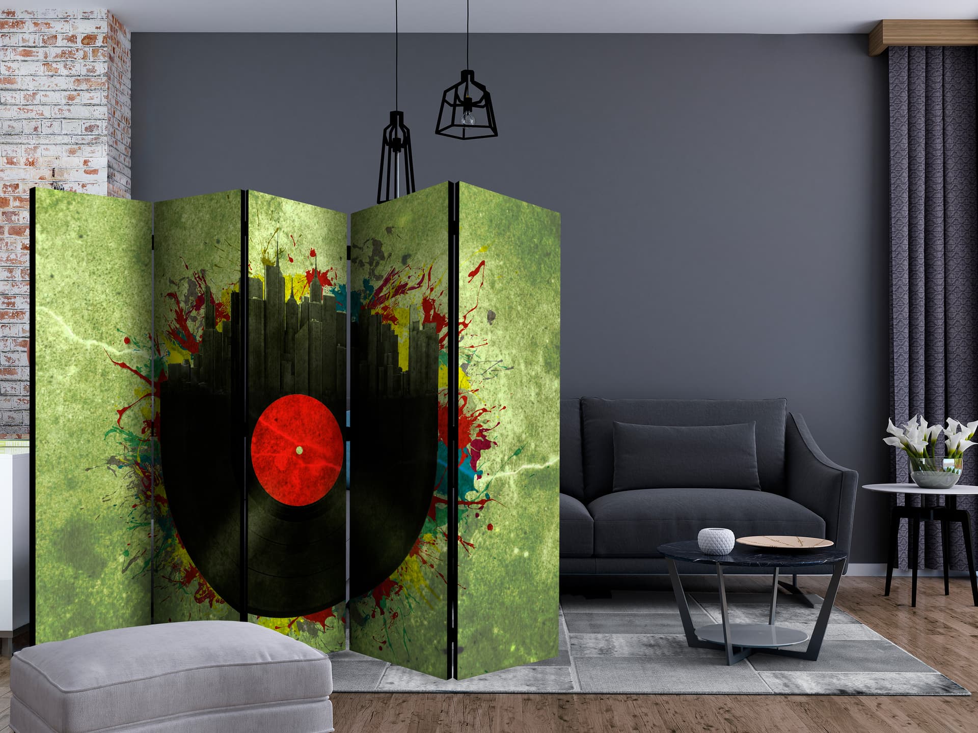 

Parawan 5-częściowy - Colorful melodies of the city II [Room Dividers] (rozmiar 225x172)