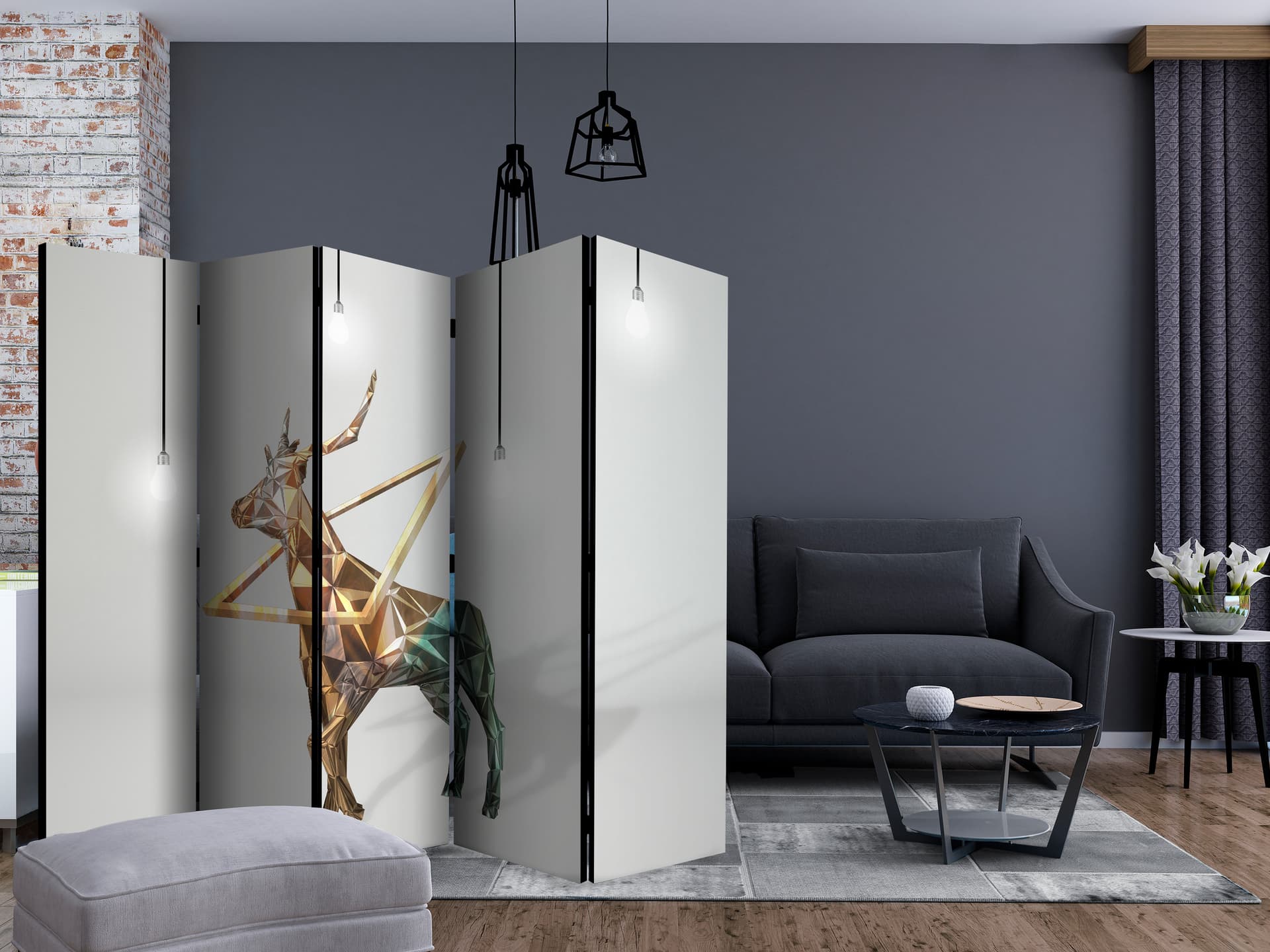 

Parawan 5-częściowy - jeleń (3D) II [Room Dividers] (rozmiar 225x172)