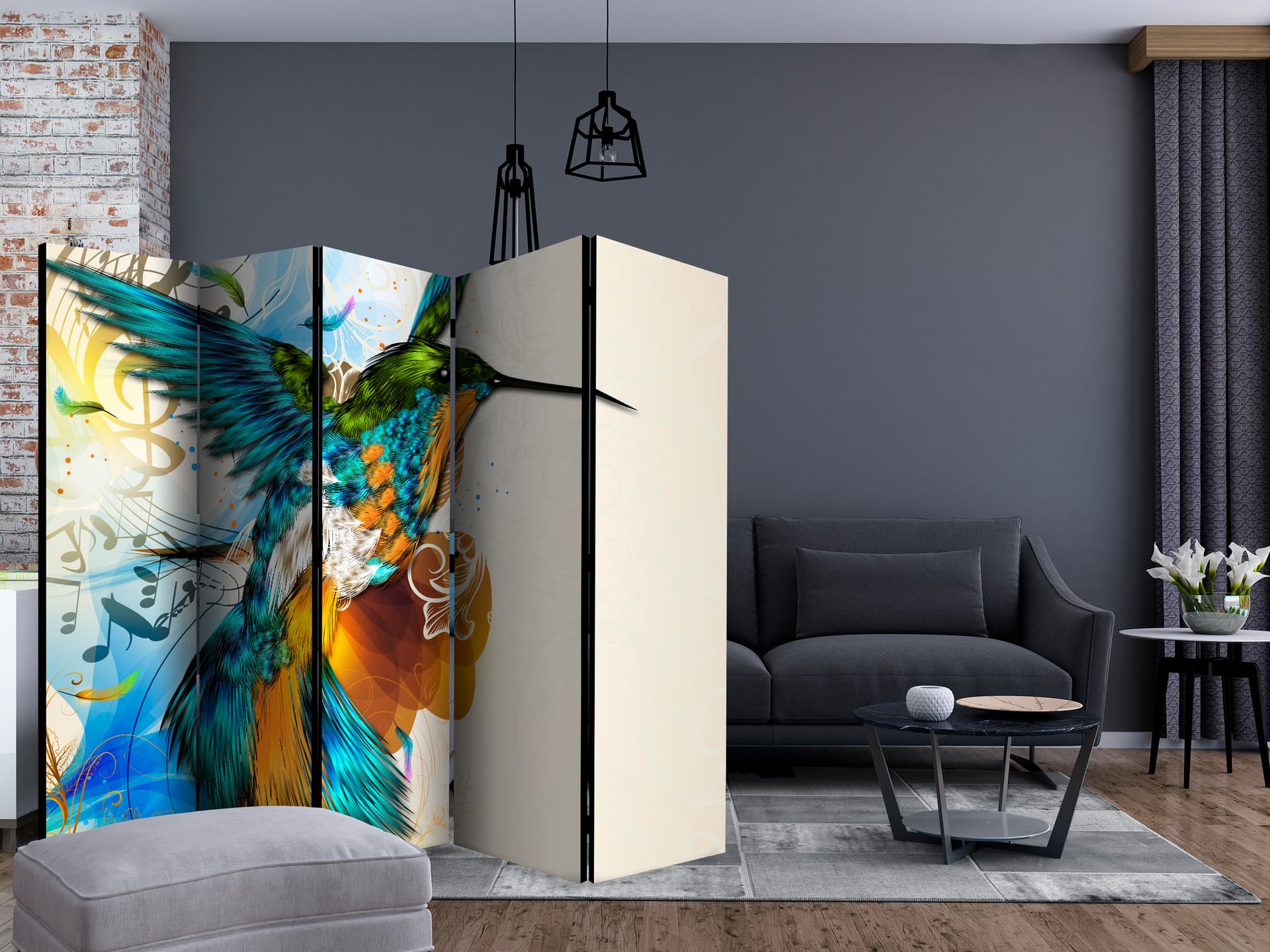 

Parawan 5-częściowy - Marvelous bird II [Room Dividers] (rozmiar 225x172)
