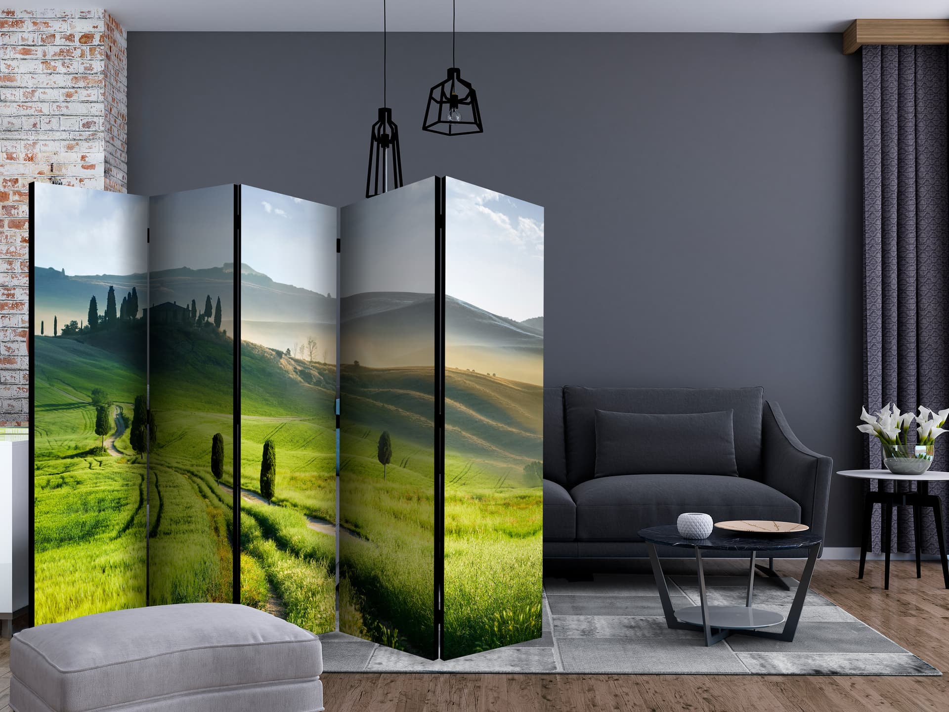 

Parawan 5-częściowy - Poranek na wsi II [Room Dividers] (rozmiar 225x172)