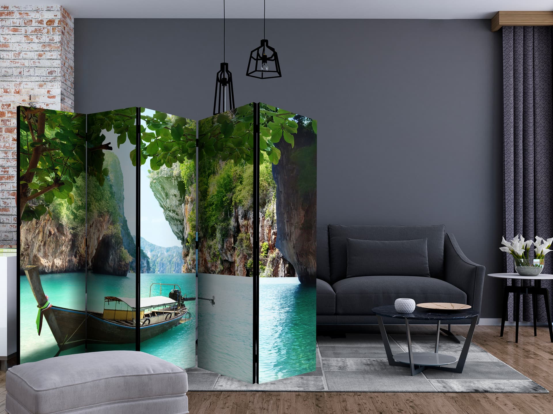

Parawan 5-częściowy - Opuszczona łódź II [Room Dividers] (rozmiar 225x172)
