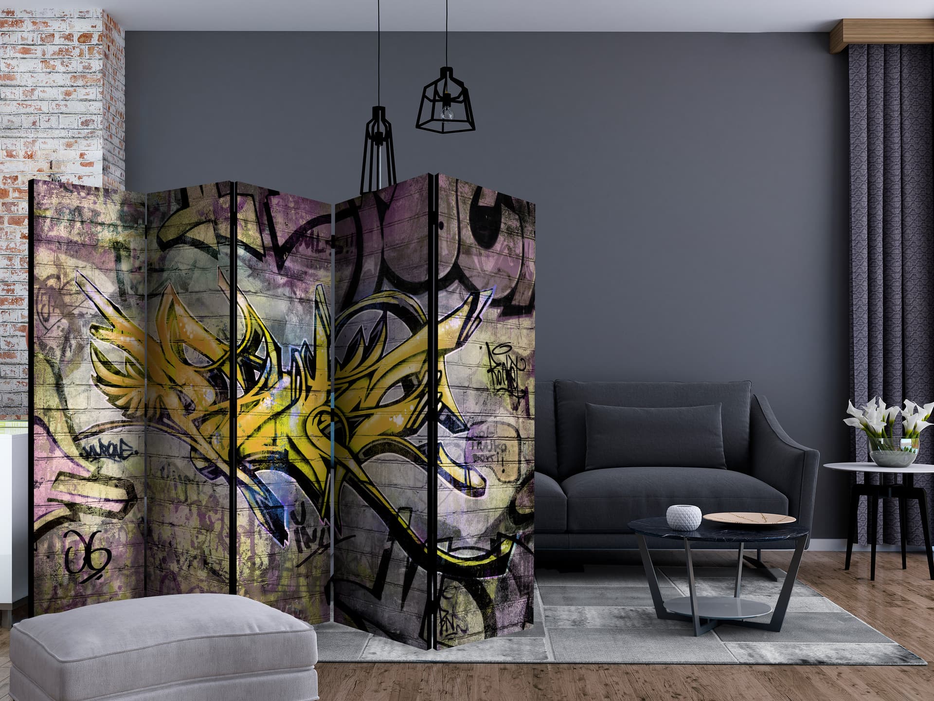 

Parawan 5-częściowy - Stunning graffiti II [Room Dividers] (rozmiar 225x172)