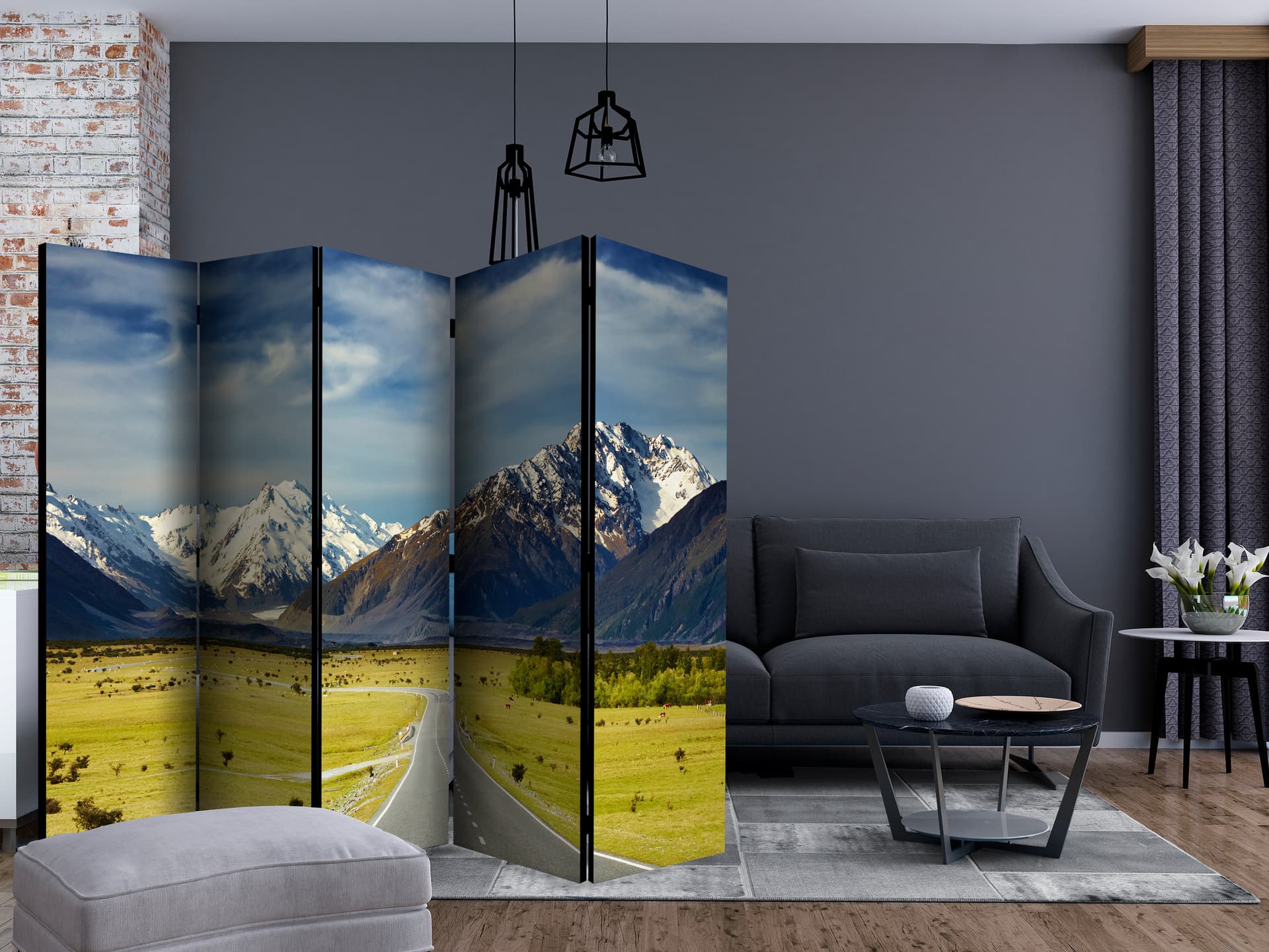 

Parawan 5-częściowy - Southern Alps, New Zealand II [Room Dividers] (rozmiar 225x172)