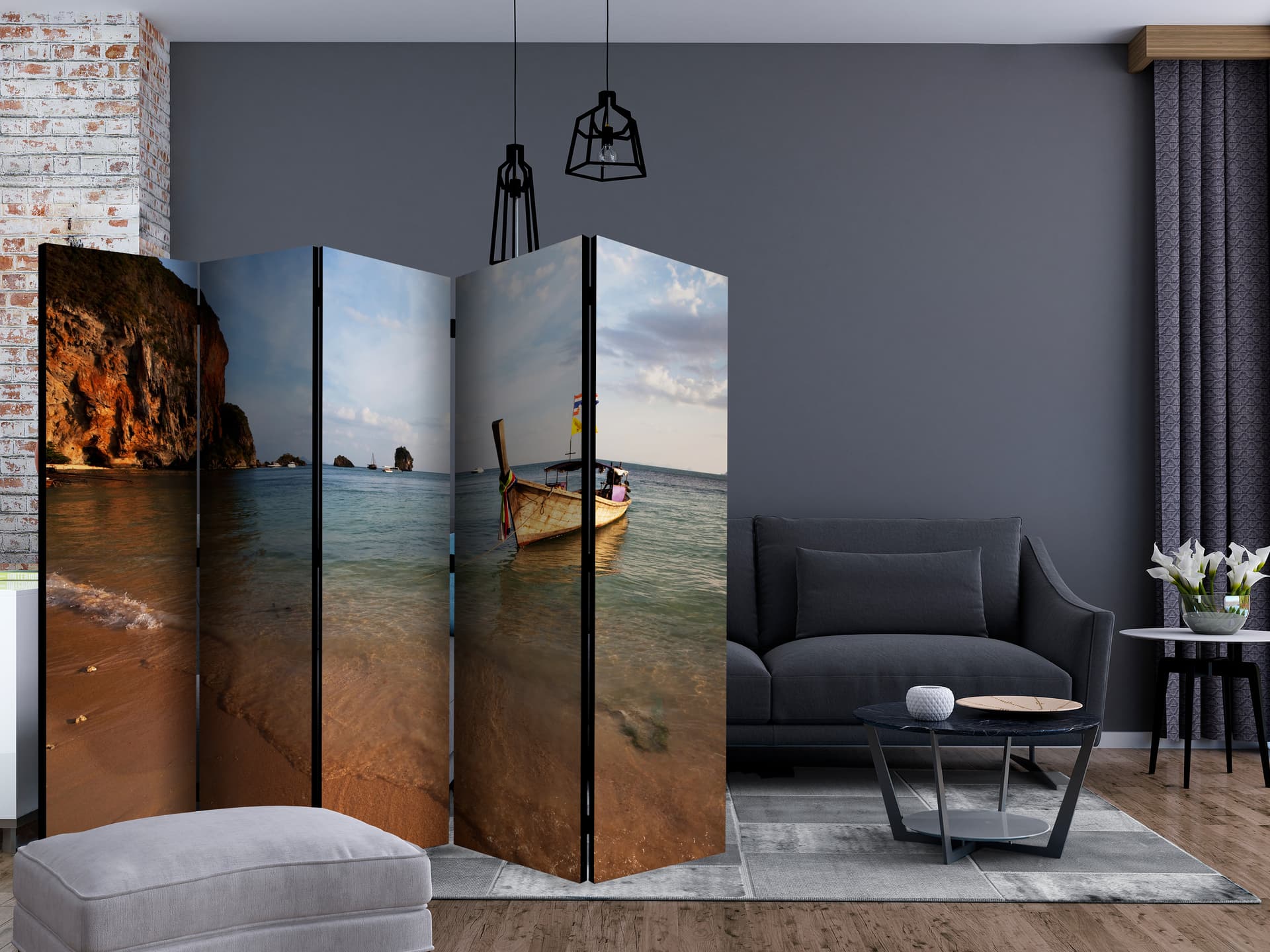 

Parawan 5-częściowy - Andaman sea II [Room Dividers] (rozmiar 225x172)