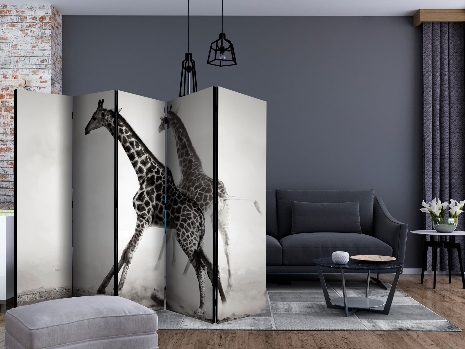 

Parawan 5-częściowy - Żyrafy II [Room Dividers] (rozmiar 225x172)