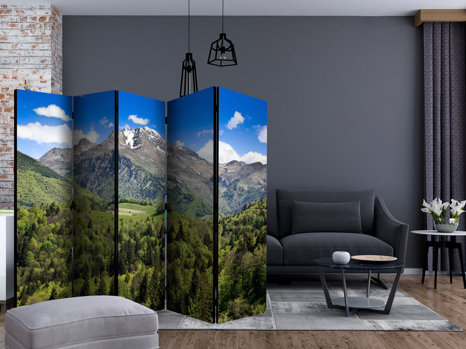 

Parawan 5-częściowy - Holiday in the mountains II [Room Dividers] (rozmiar 225x172)