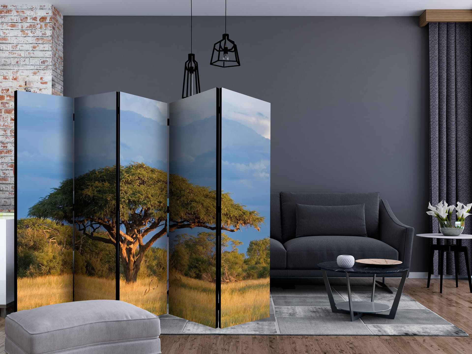 

Parawan 5-częściowy - Afrykańska akacja - Park Narodowy Hwange, Zimbabwe II [Room Dividers] (rozmiar 225x172)