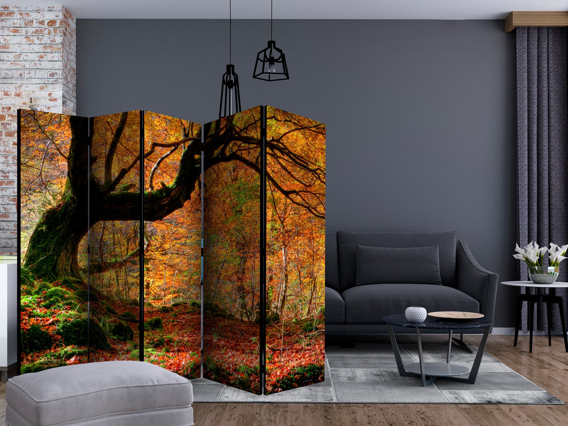 

Parawan 5-częściowy - Jesień, las i liście II [Room Dividers] (rozmiar 225x172)