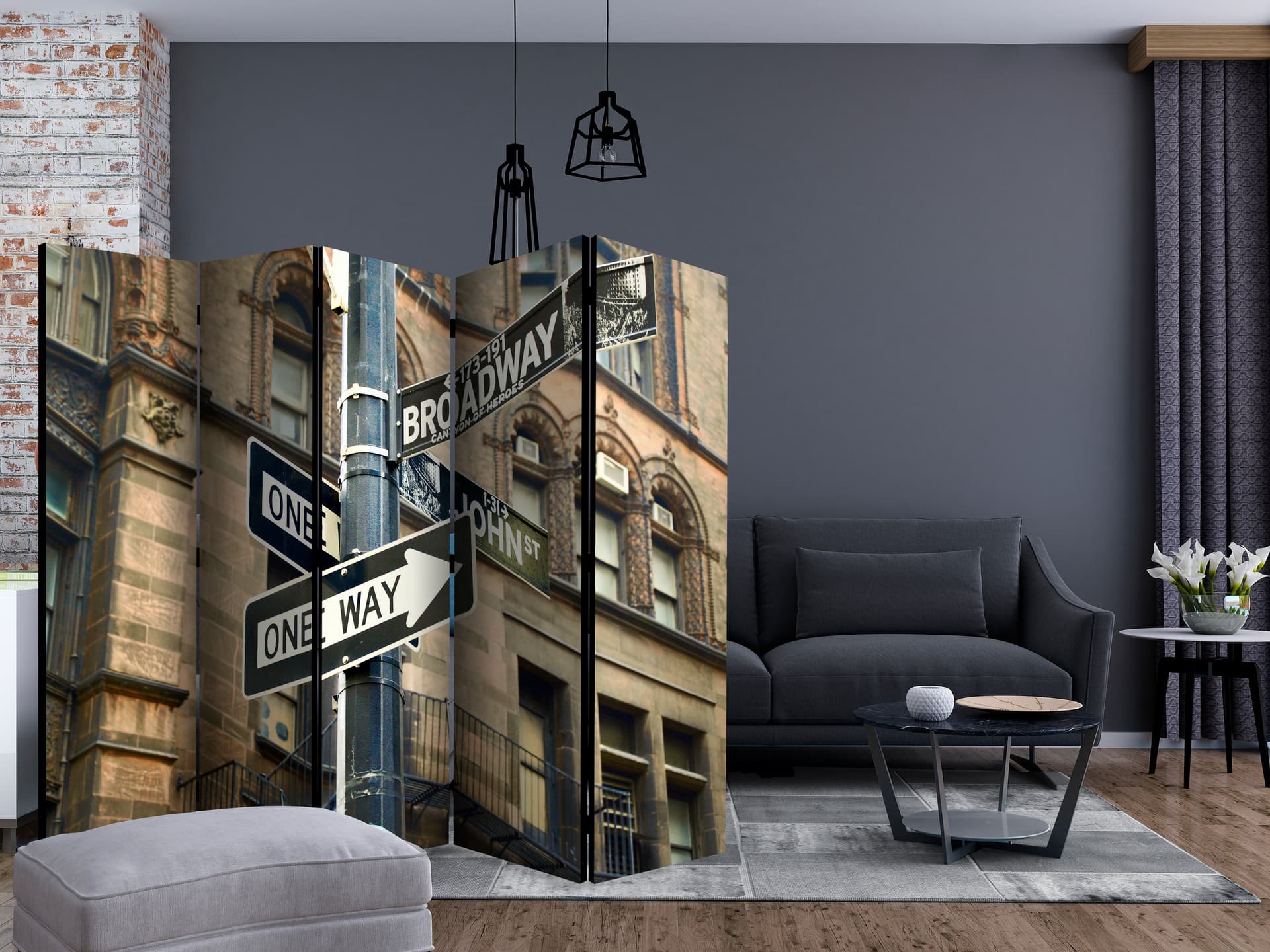 

Parawan 5-częściowy - Wszystkie drogi prowadzą na Broadway II [Room Dividers] (rozmiar 225x172)