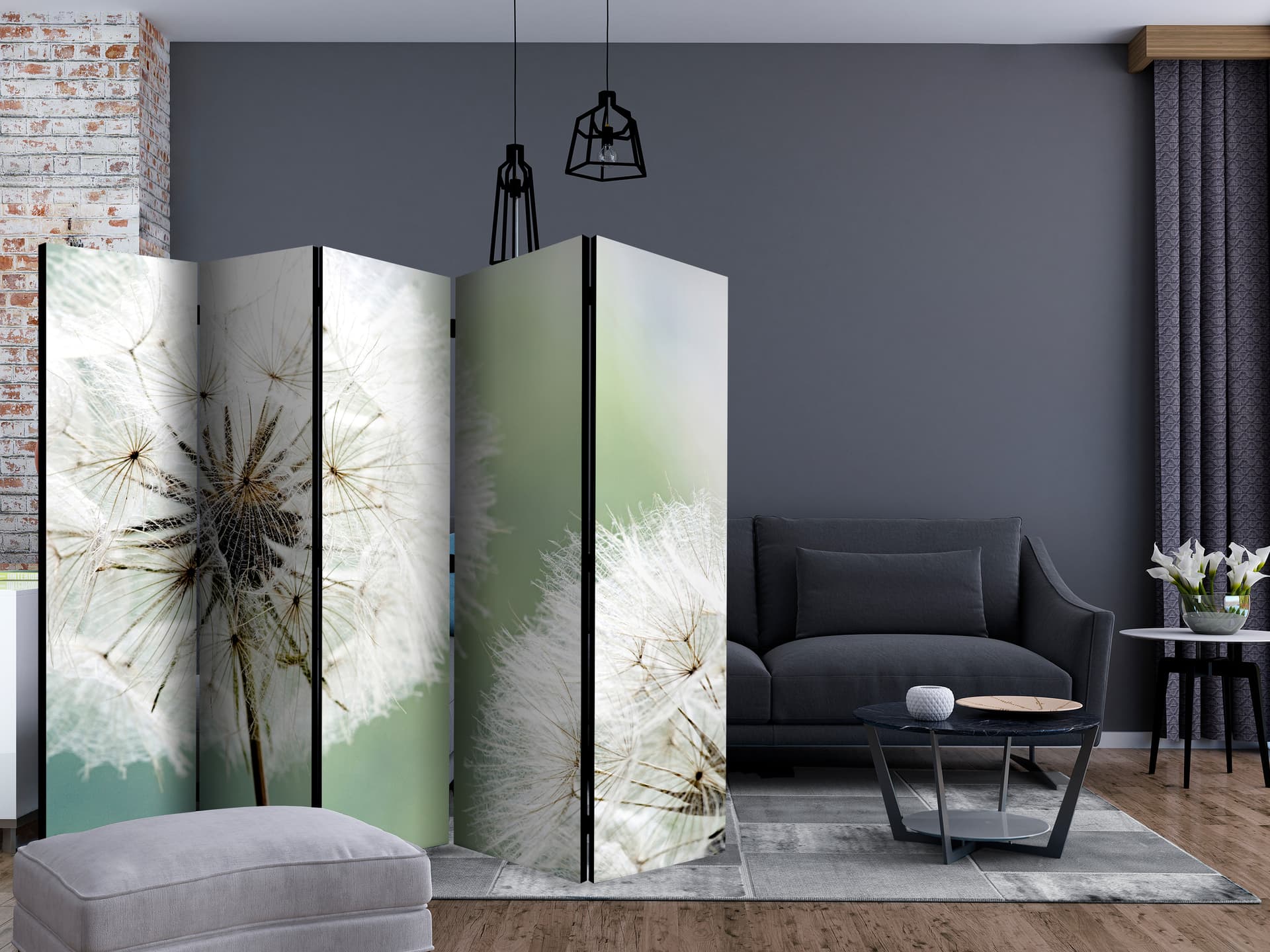 

Parawan 5-częściowy - Dwa dmuchawce II [Room Dividers] (rozmiar 225x172)