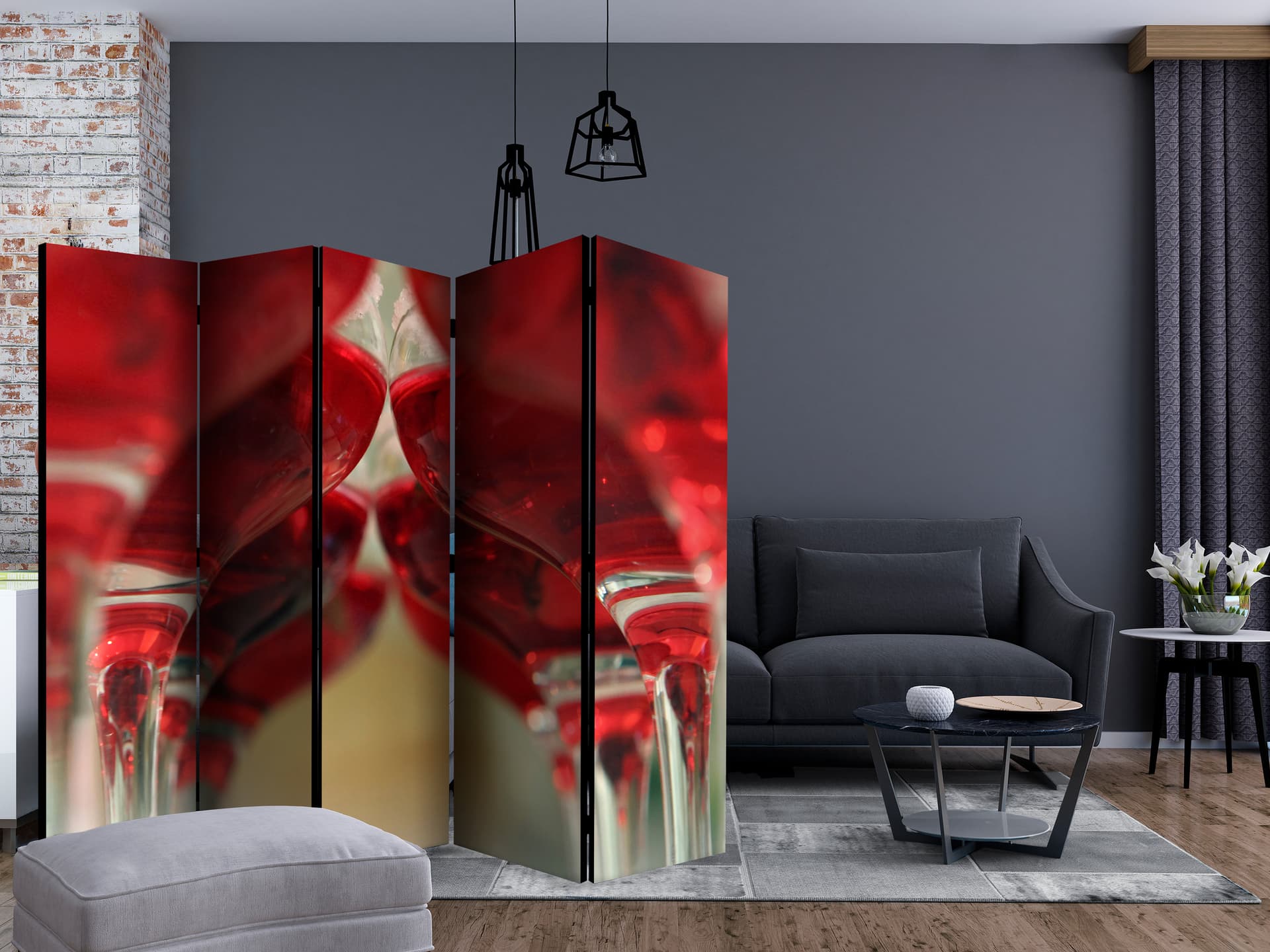 

Parawan 5-częściowy - Wine bar II [Room Dividers] (rozmiar 225x172)