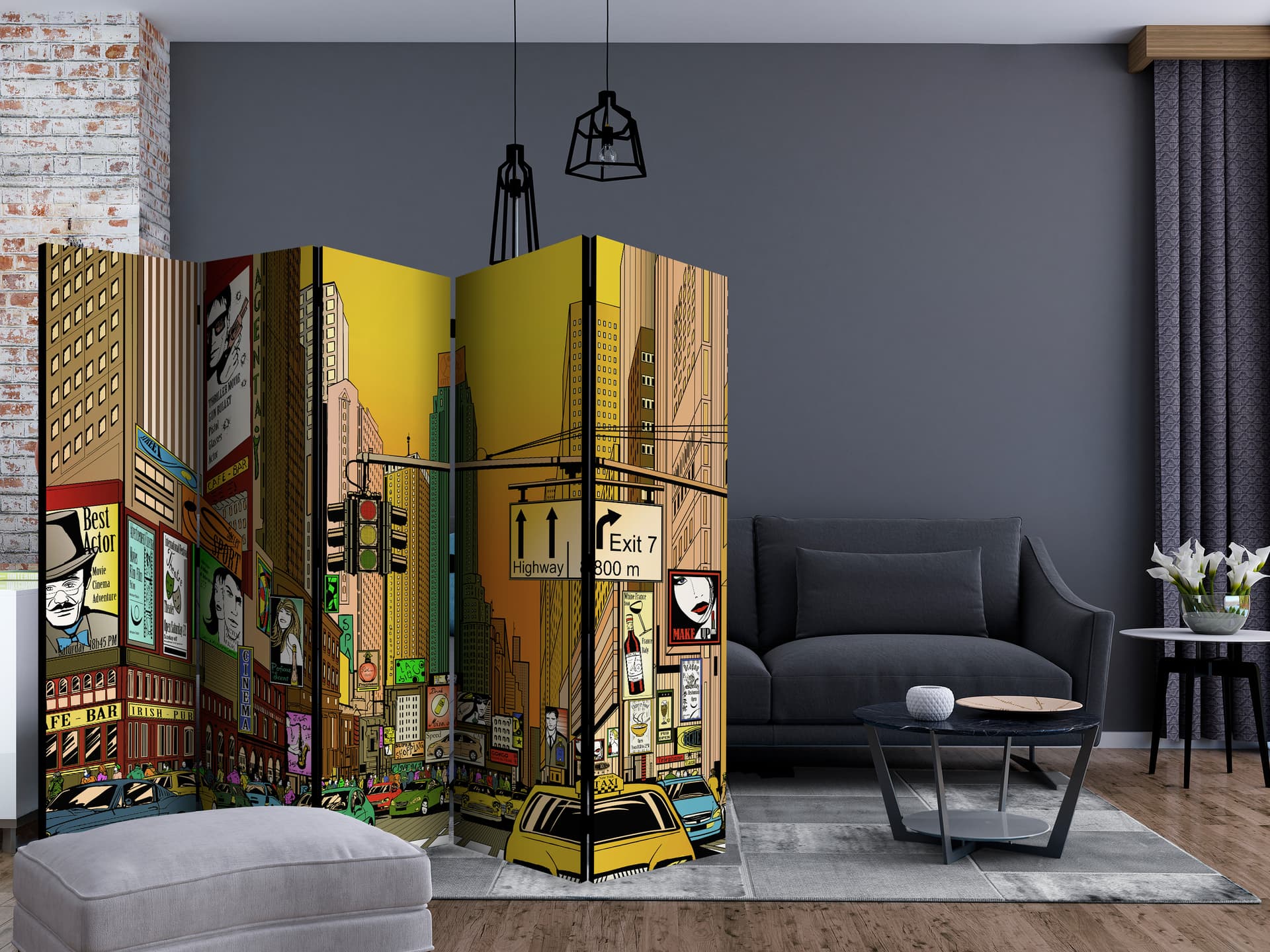 

Parawan 5-częściowy - Nowy Jork - miasto tętniące życiem II [Room Dividers] (rozmiar 225x172)