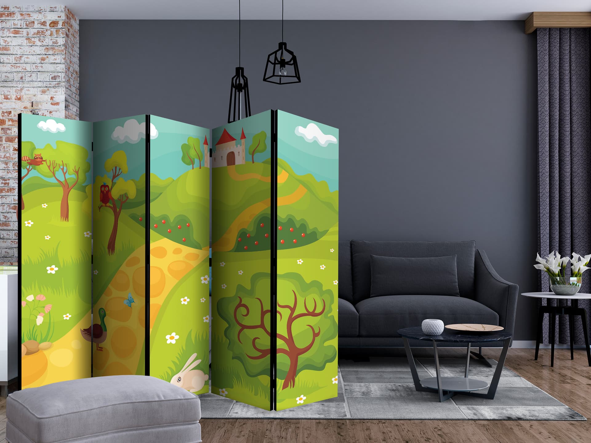 

Parawan 5-częściowy - Droga do magicznego zamku II [Room Dividers] (rozmiar 225x172)
