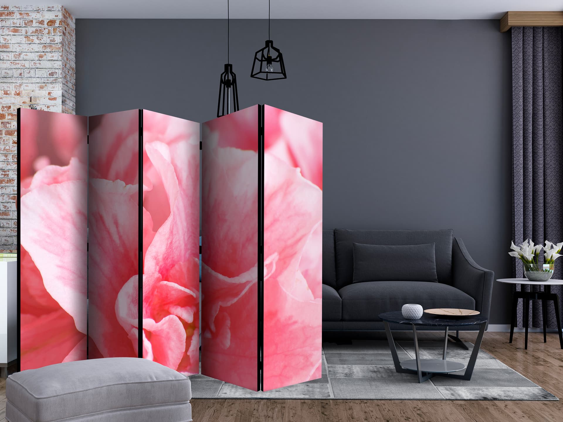 

Parawan 5-częściowy - Różowe kwiaty azalii II [Room Dividers] (rozmiar 225x172)
