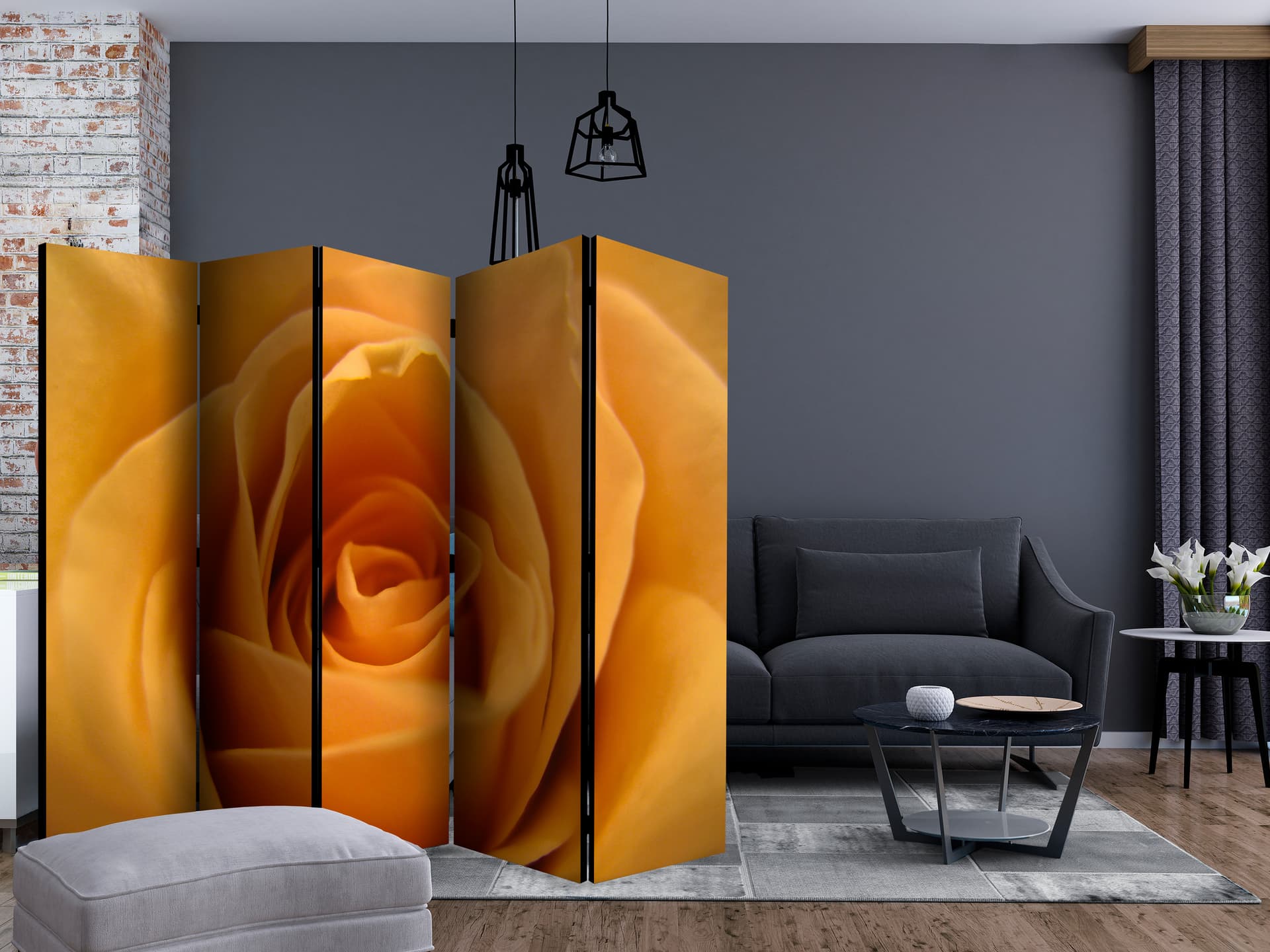 

Parawan 5-częściowy - Żółta róża - symbol przyjaźni II [Room Dividers] (rozmiar 225x172)