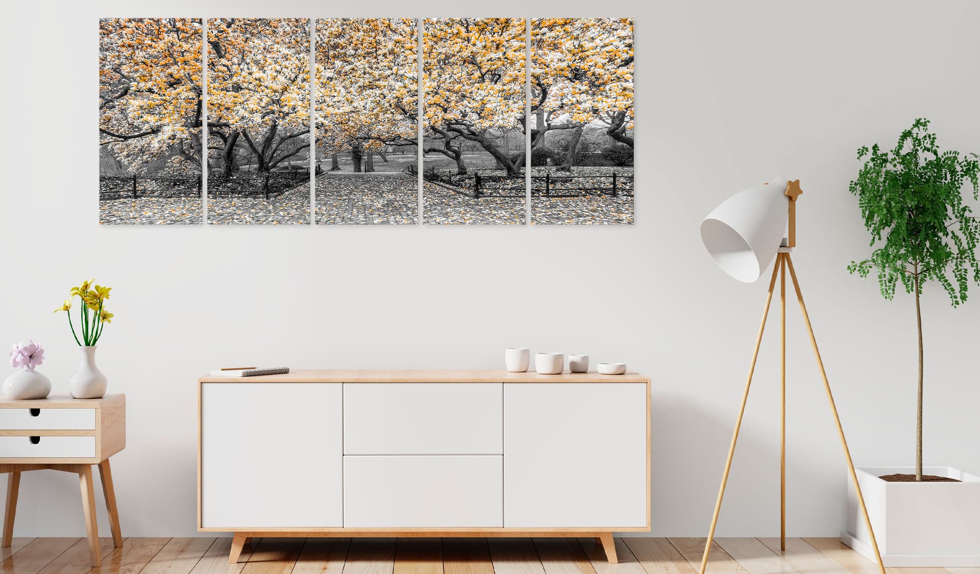 

Obraz - Park magnolii (5-częściowy) wąski pomarańczowy (rozmiar 225x90)