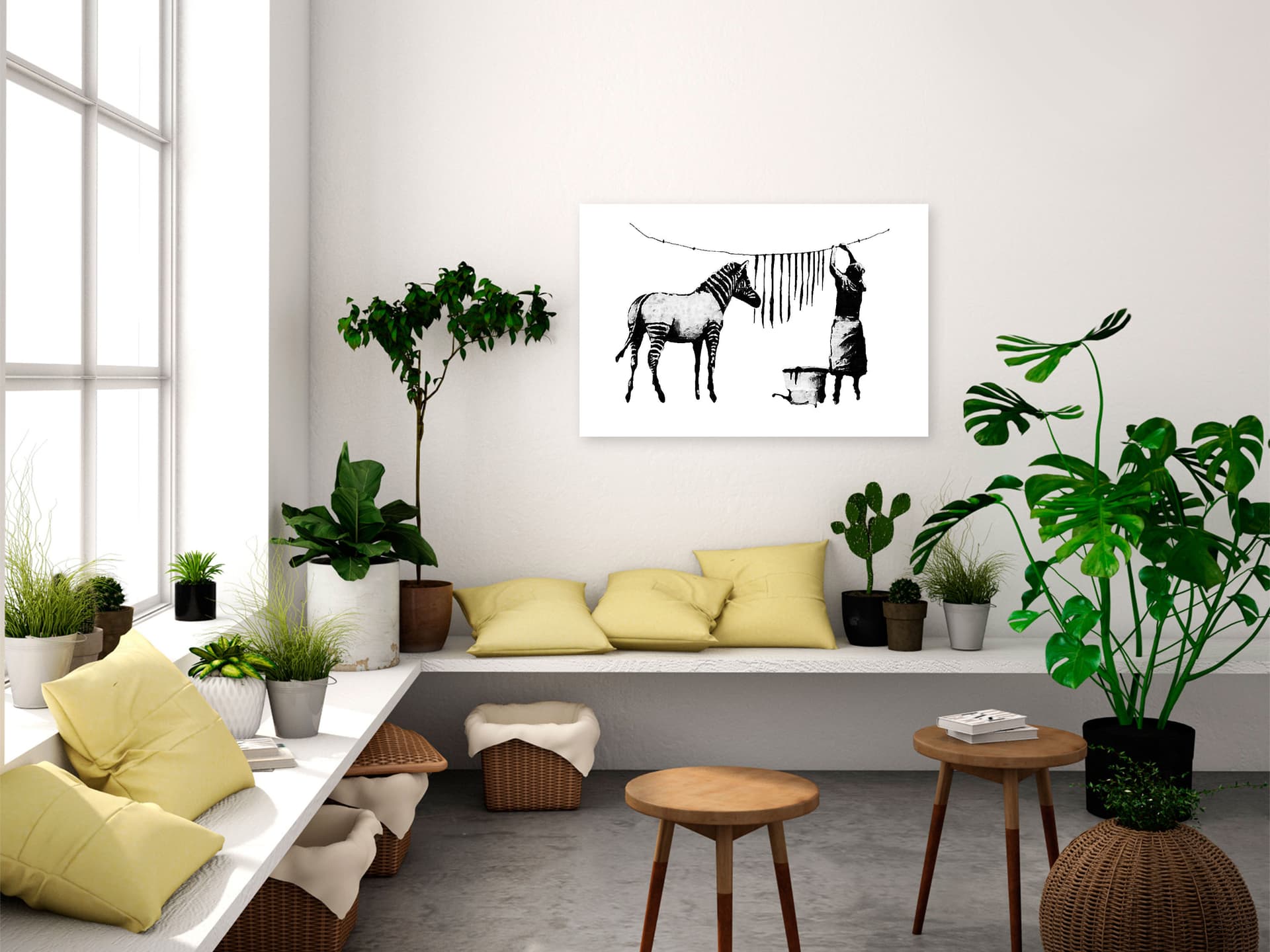 

Obraz - Banksy: Pranie zebry (1-częściowy) szeroki (rozmiar 120x80)
