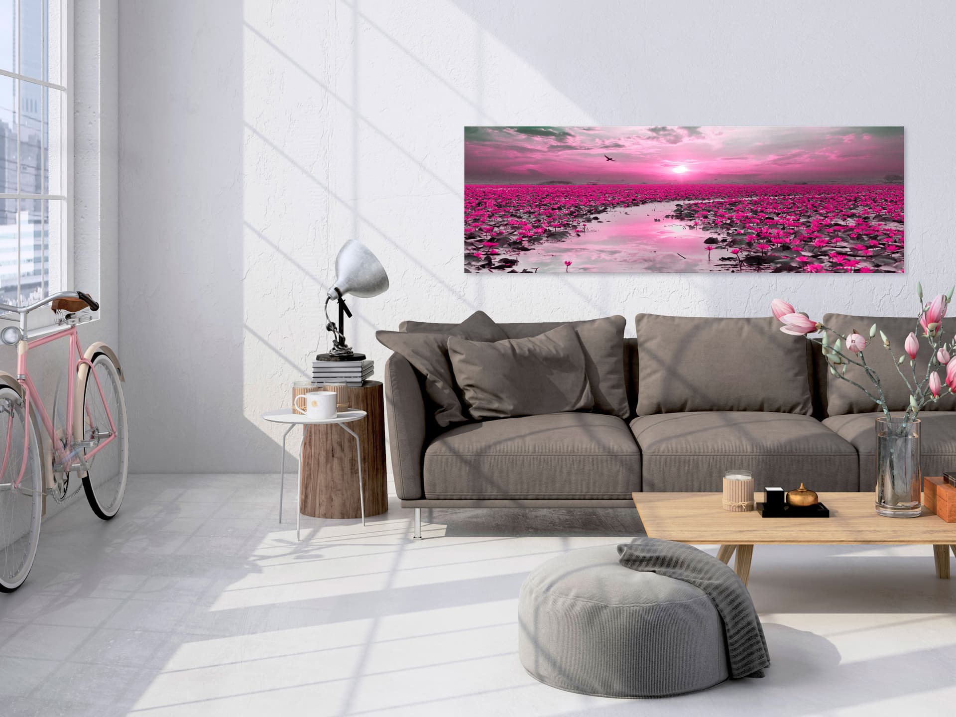 

Obraz - Lilie i zachod słońce (1-częsciowy) wąski (rozmiar 135x45)