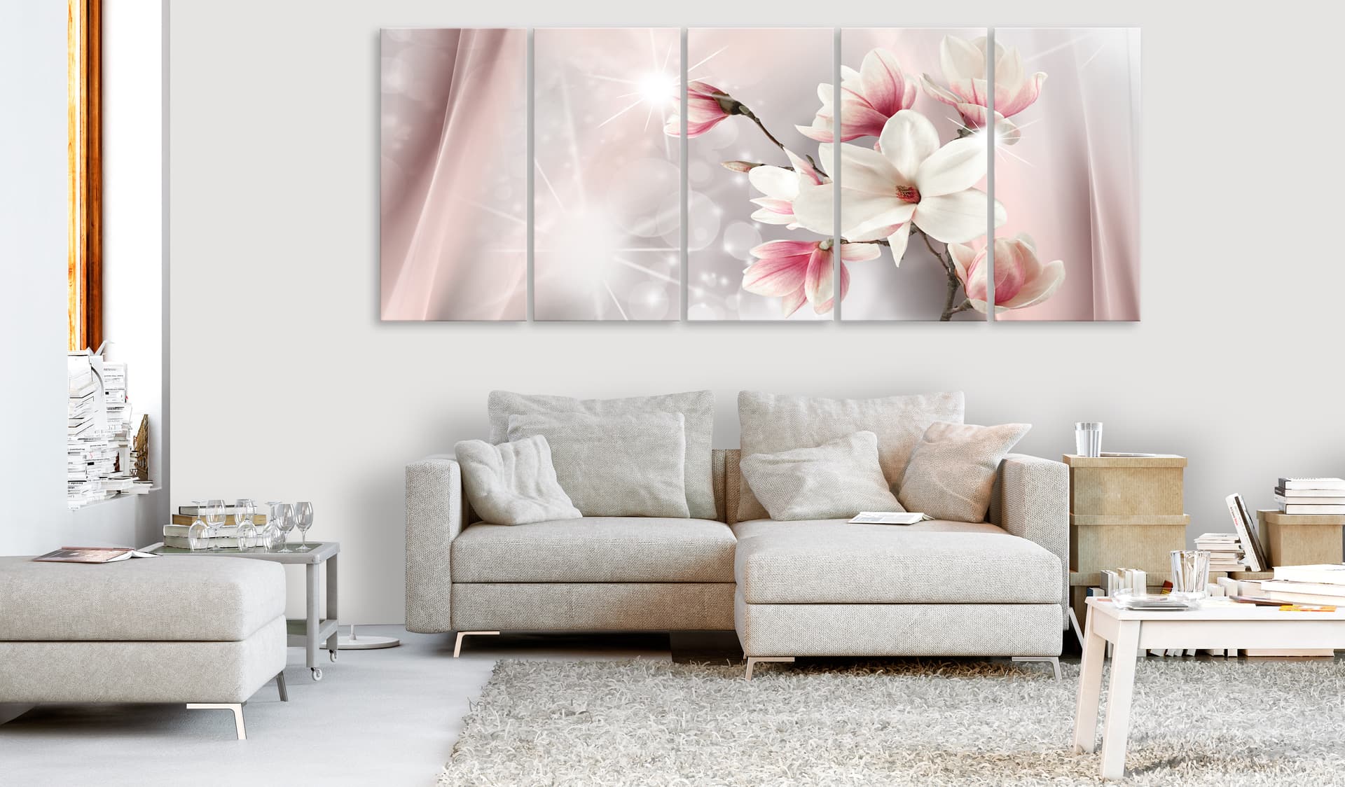 

Obraz - Olśniewające magnolie (5-częściowy) wąski (rozmiar 200x80)