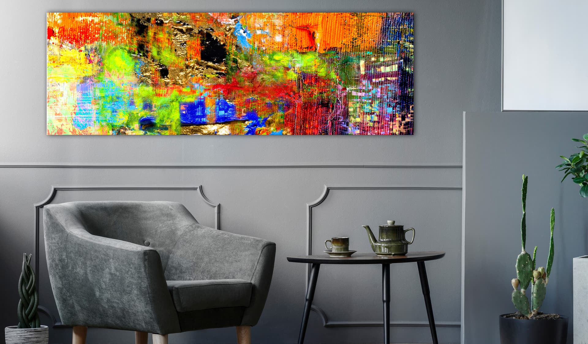 

Obraz - Kolorowa abstrakcja (1-częściowy) wąski (rozmiar 120x40)