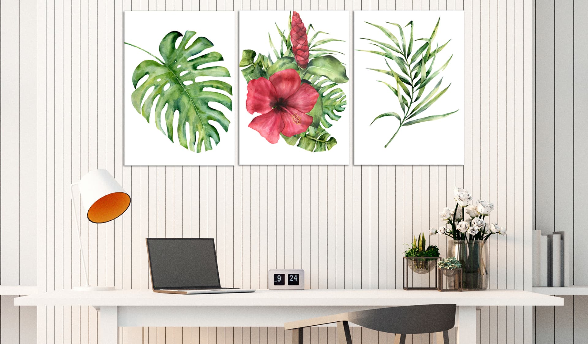 

Obraz - Czerwony hibiskus (3-częściowy) (rozmiar 120x60)