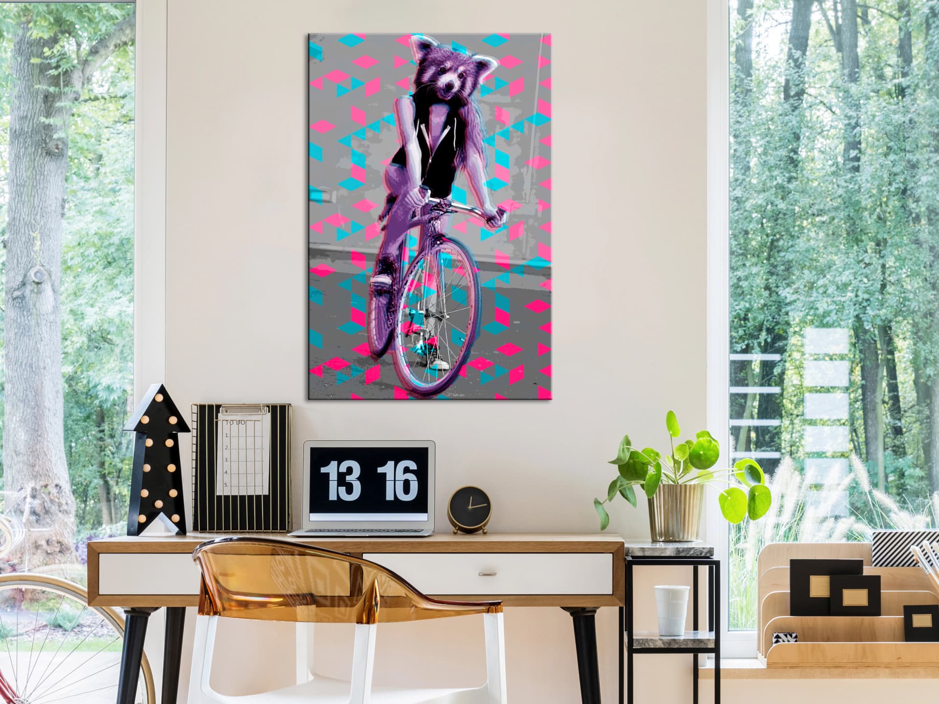 

Obraz - Szop na rowerze (1-częściowy) pionowy (rozmiar 80x120)