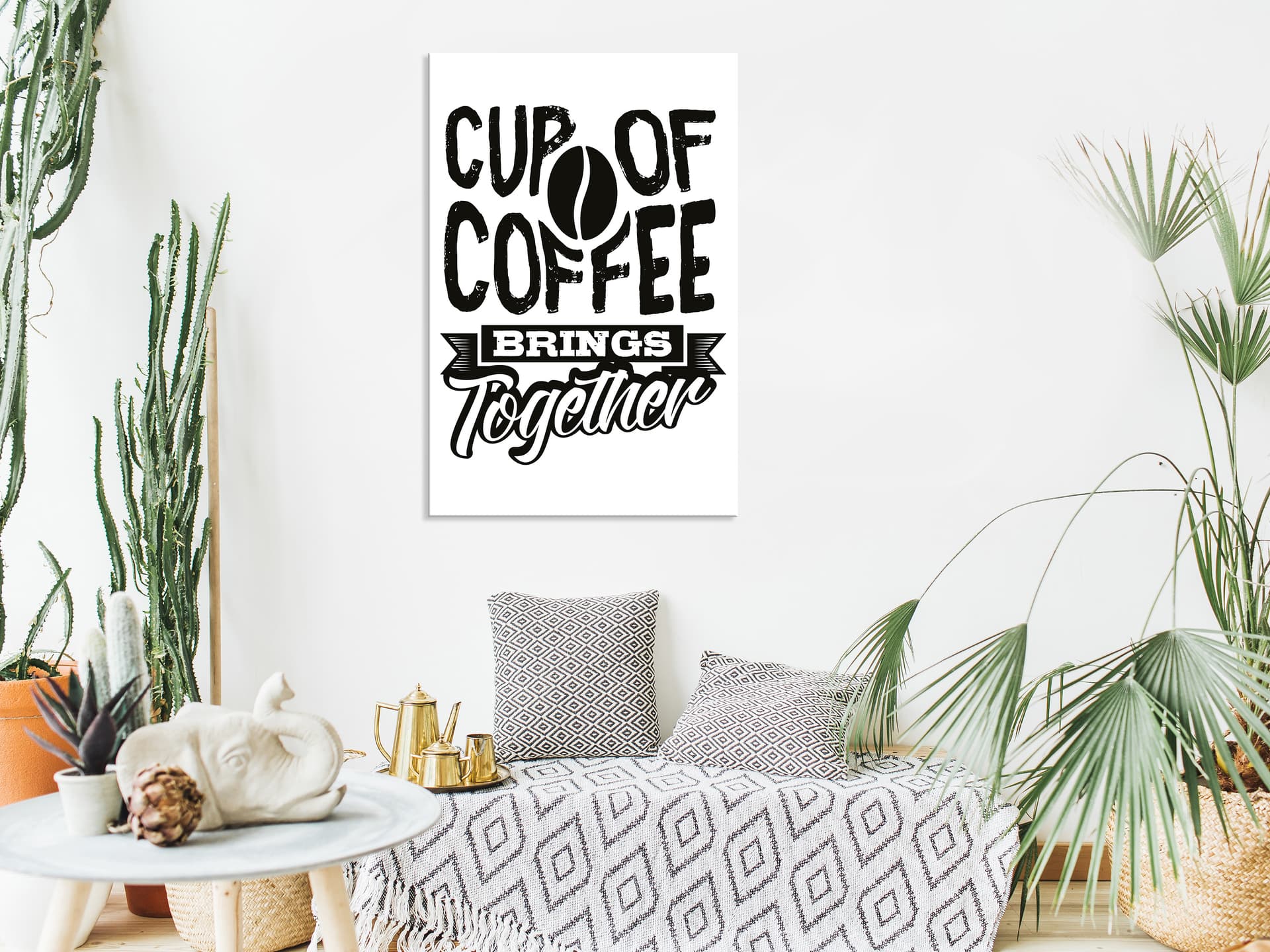 

Obraz - Cup of coffee brings together (1-częściowy) pionowy (rozmiar 80x120)