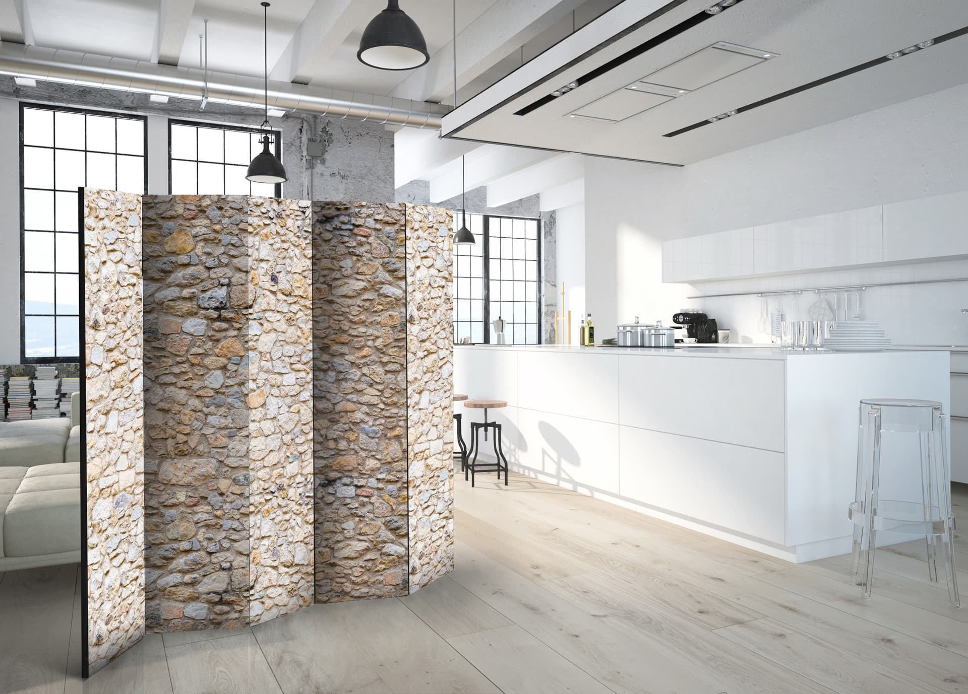 

Parawan 5-częściowy - Kamyczki II [Room Dividers] (rozmiar 225x172)
