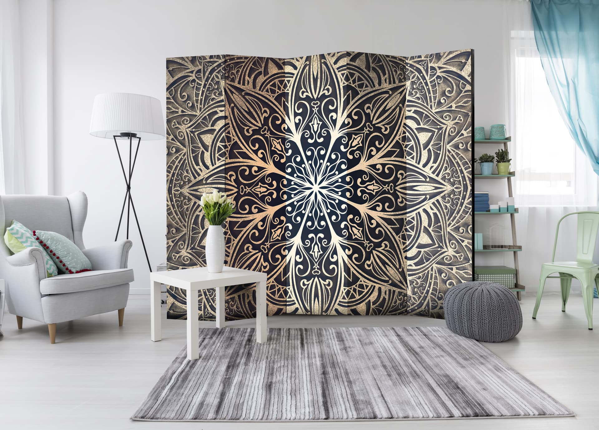 

Parawan 5-częściowy - Pióra (brązowy) II [Room Dividers] (rozmiar 225x172)
