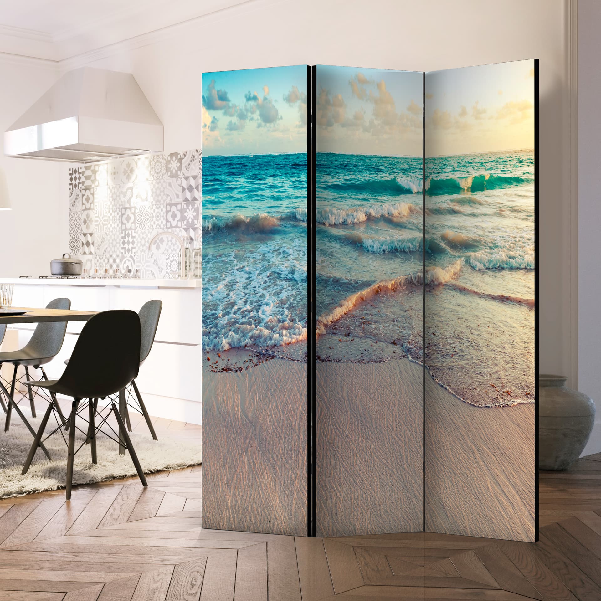 

Parawan 3-częściowy - Plaża w Punta Cana [Room Dividers] (rozmiar 135x172)