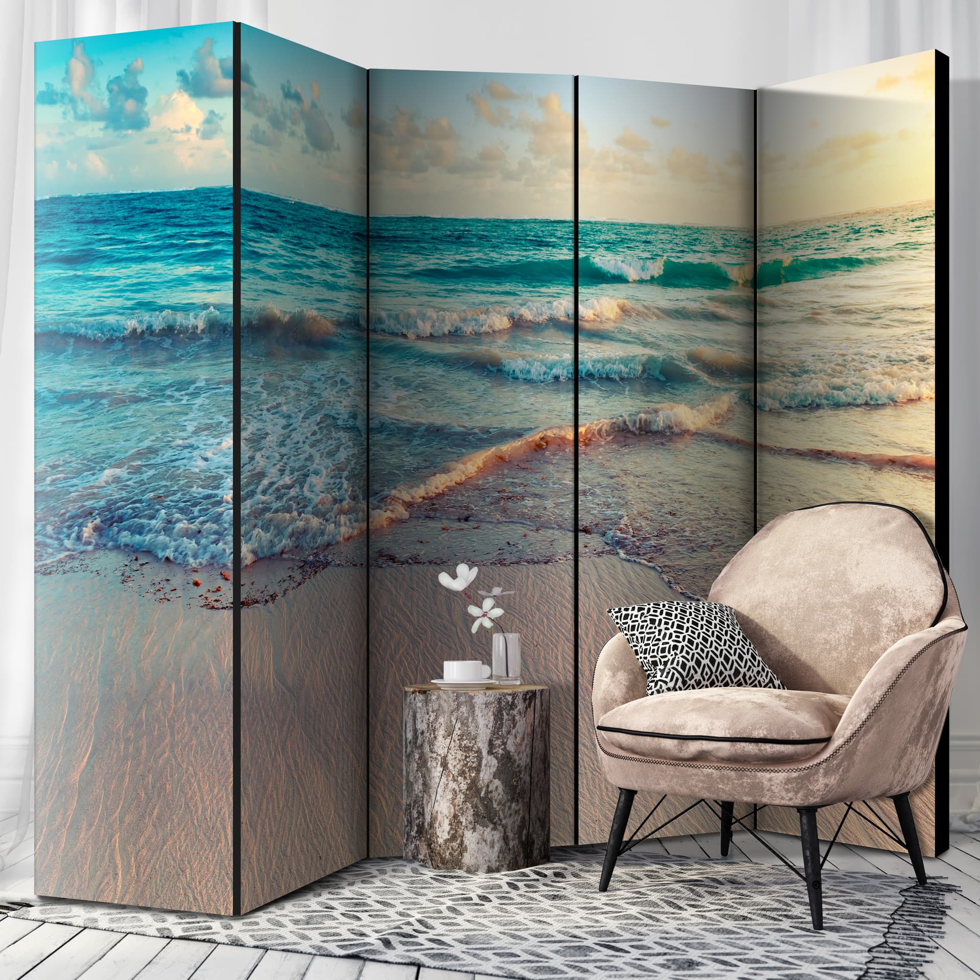 

Parawan 5-częściowy - Plaża w Punta Cana II [Room Dividers] (rozmiar 225x172)