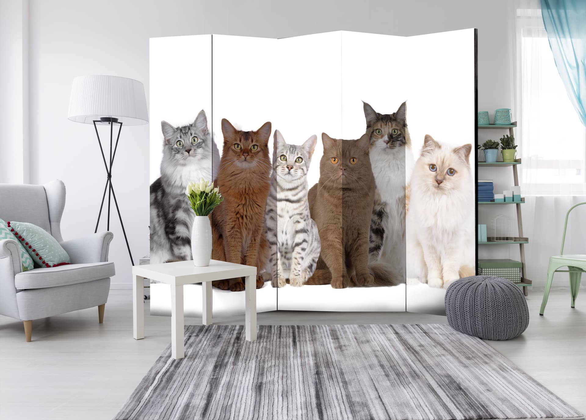 

Parawan 5-częściowy - Słodkie kotki II [Room Dividers] (rozmiar 225x172)