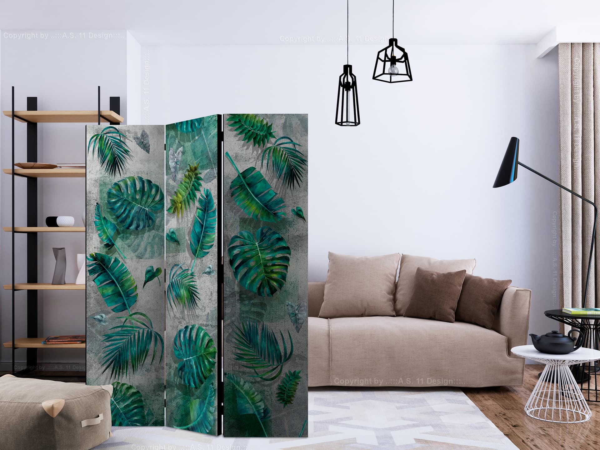 

Parawan 3-częściowy - Modernistyczna dżungla [Room Dividers] (rozmiar 135x172)
