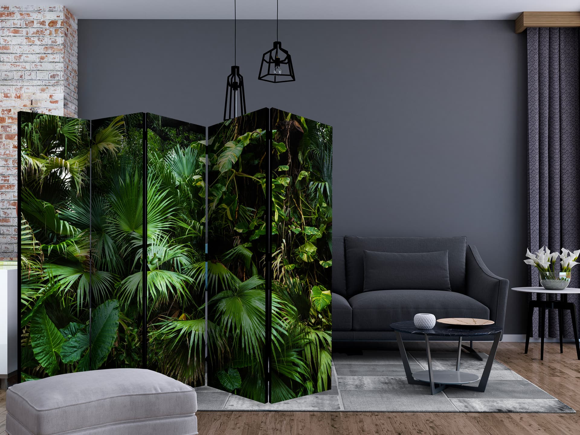 

Parawan 5-częściowy - Słoneczna dżungla II [Room Dividers] (rozmiar 225x172)